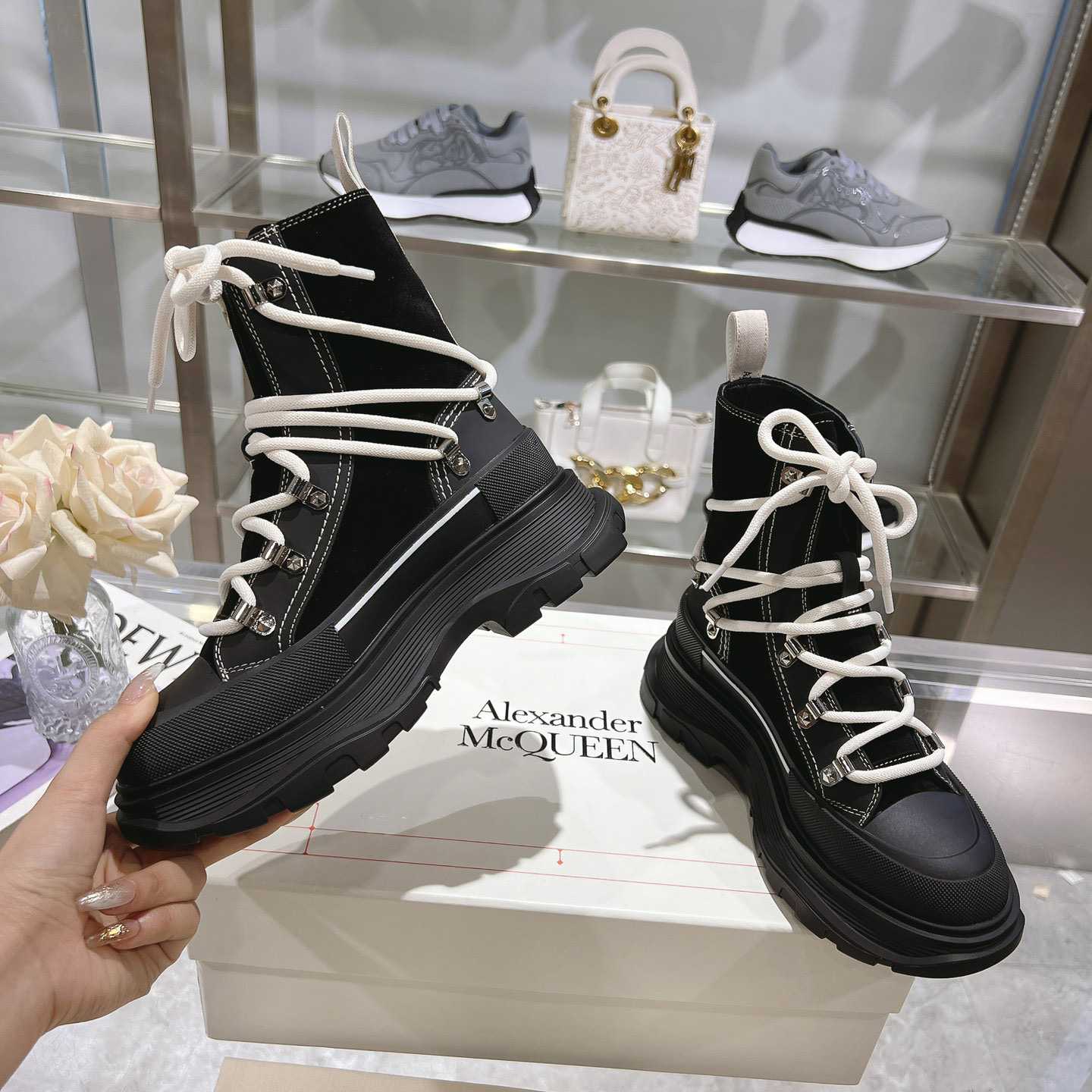 Alexander Mcqueen 50mm lace-up ankle boots - PerfectKickZ