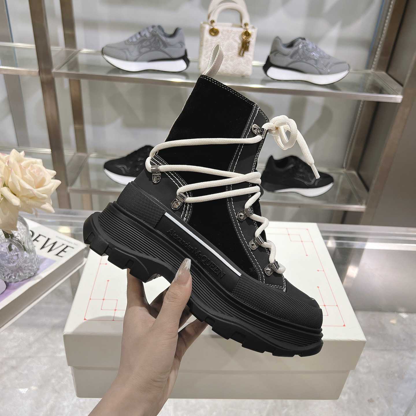 Alexander Mcqueen 50mm lace-up ankle boots - PerfectKickZ