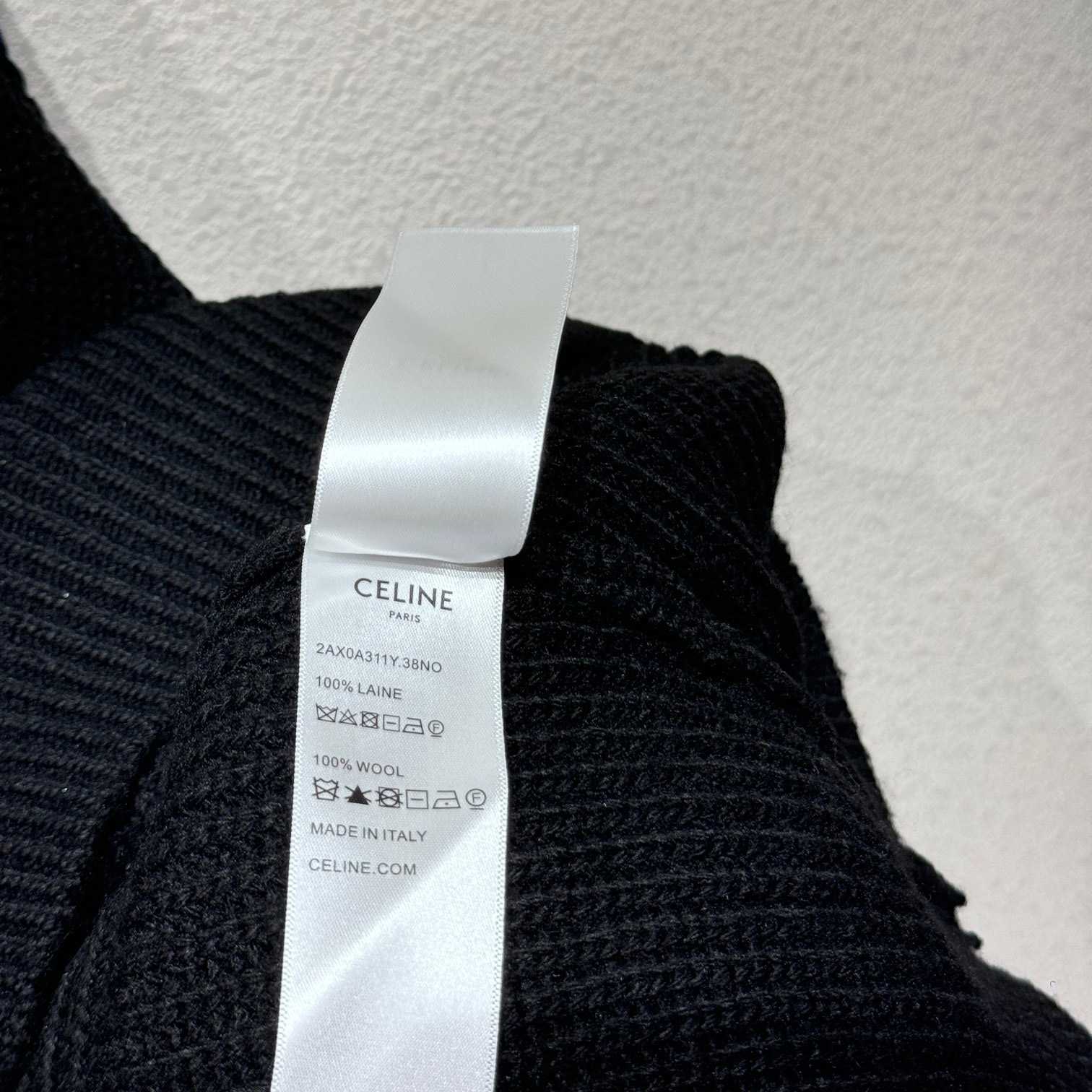 Celine Hooded Sweater In Ribbed Wool - PerfectKickZ