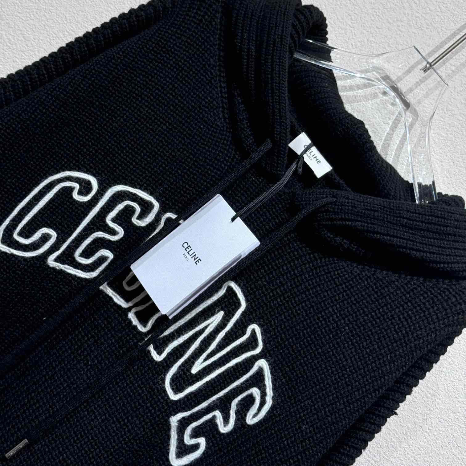 Celine Hooded Sweater In Ribbed Wool - PerfectKickZ
