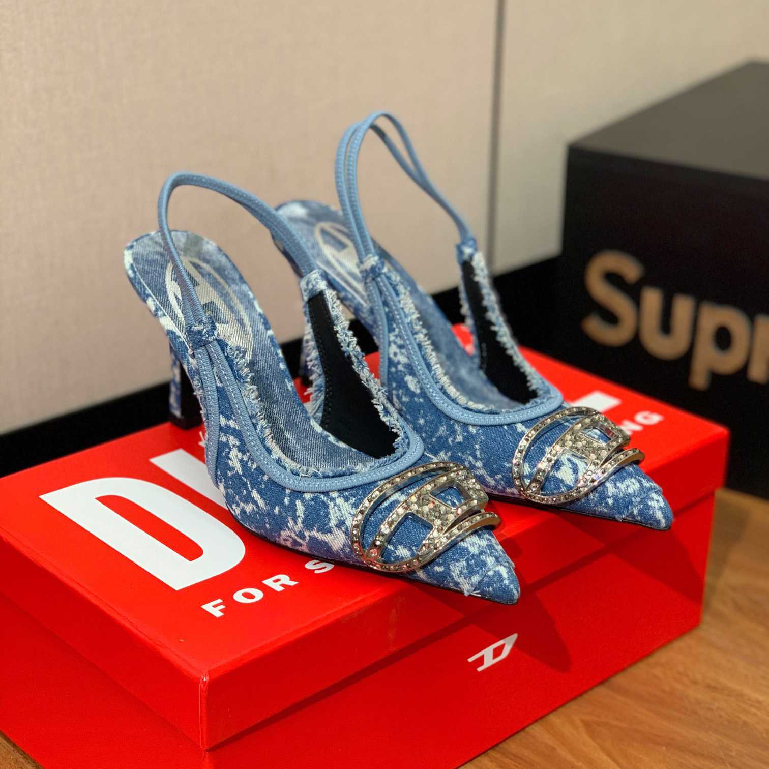Diesel Women's Blue Venus Heels - PerfectKickZ