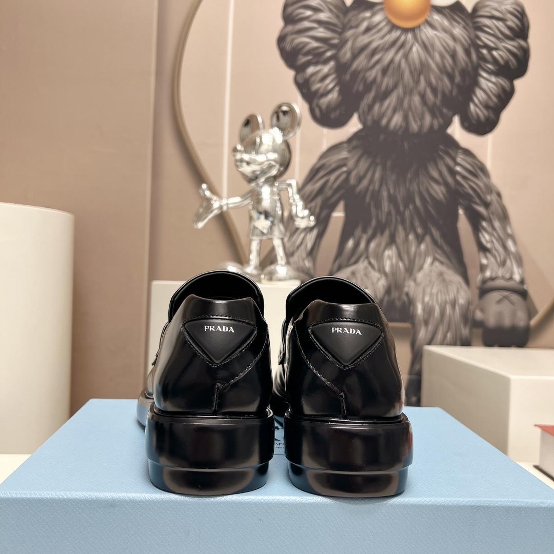 Prada Brushed Leather Loafers - PerfectKickZ