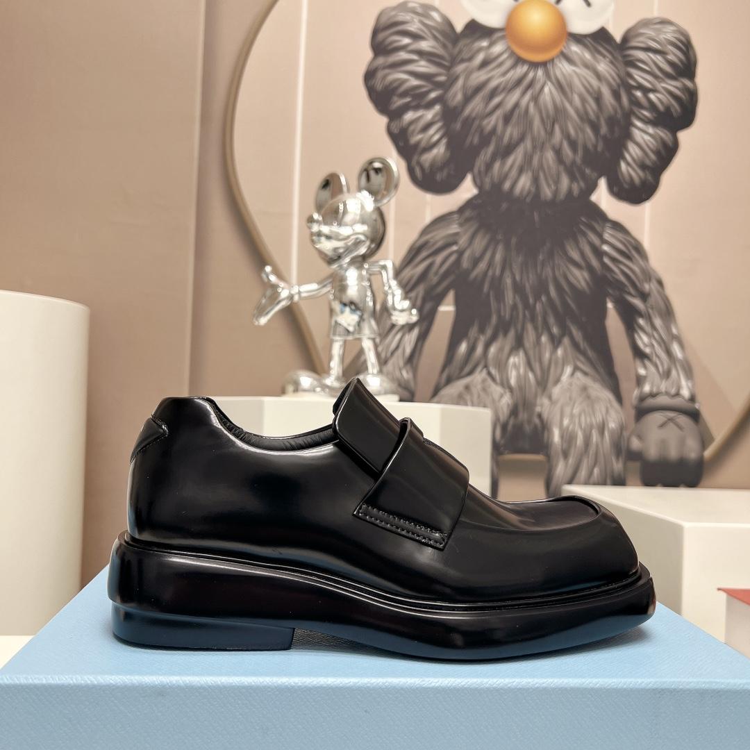 Prada Brushed Leather Loafers - PerfectKickZ