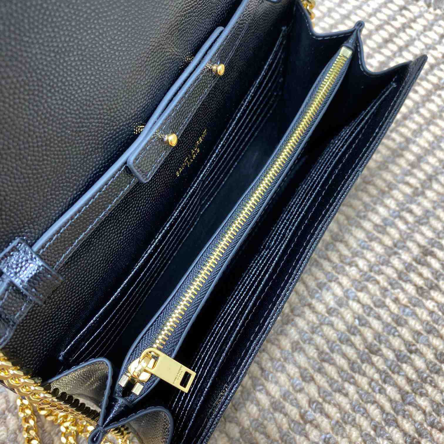Saint Laurent Cassandre Chain Wallet In Lambskin - PerfectKickZ