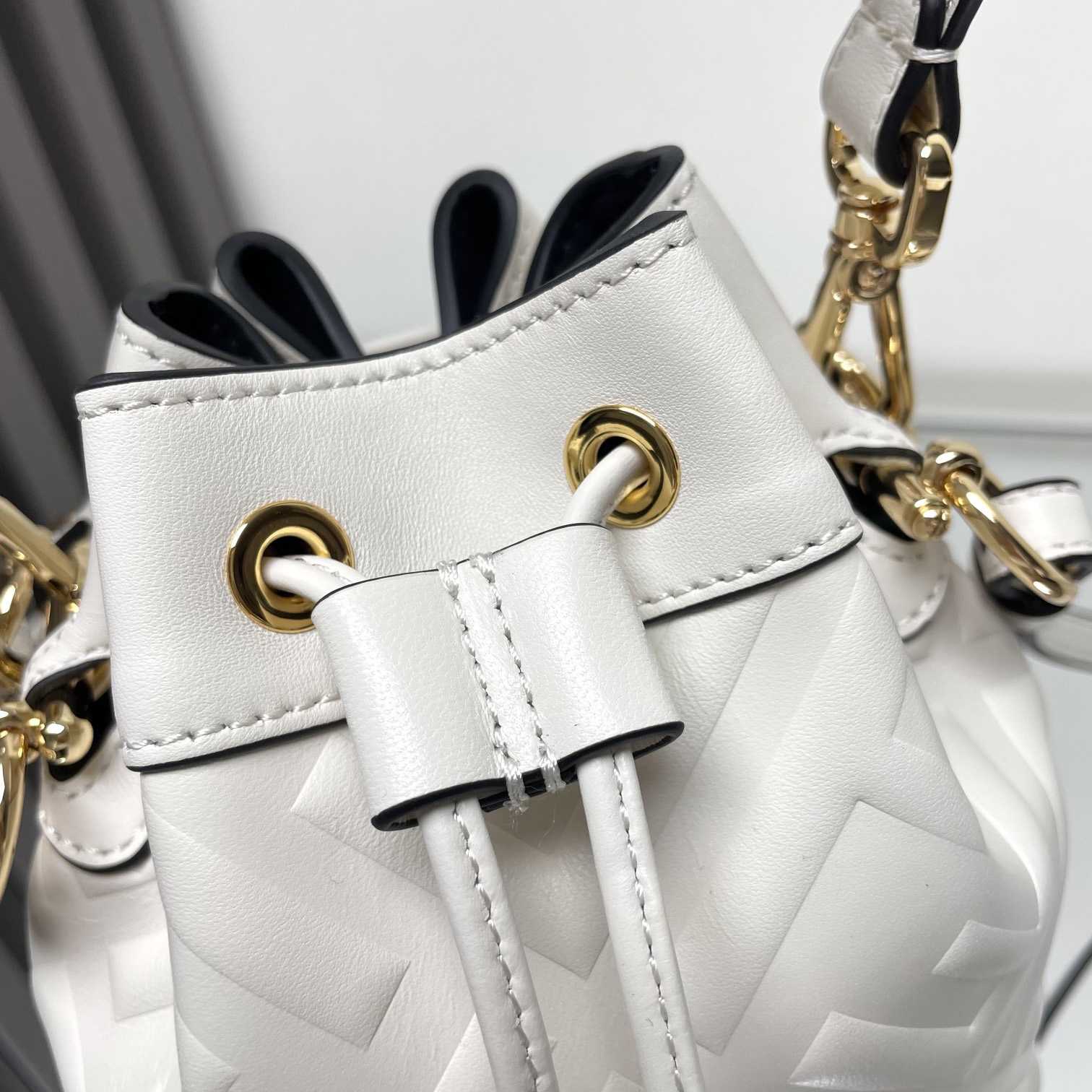 Fendi Mon Tresor White Leather Mini-bag With FF Motif - PerfectKickZ
