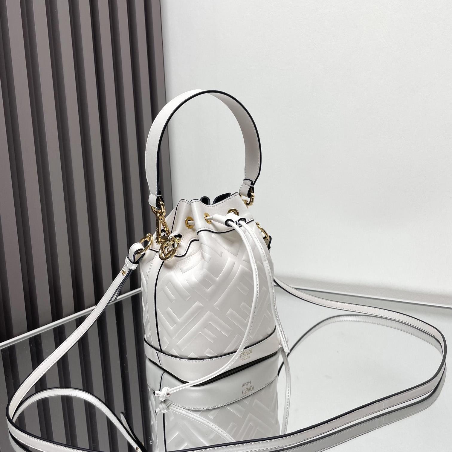Fendi Mon Tresor White Leather Mini-bag With FF Motif - PerfectKickZ