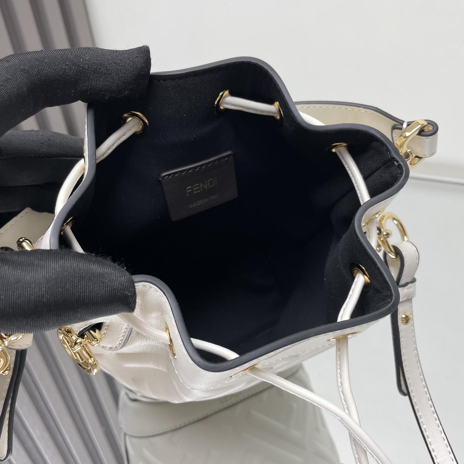 Fendi Mon Tresor White Leather Mini-bag With FF Motif - PerfectKickZ