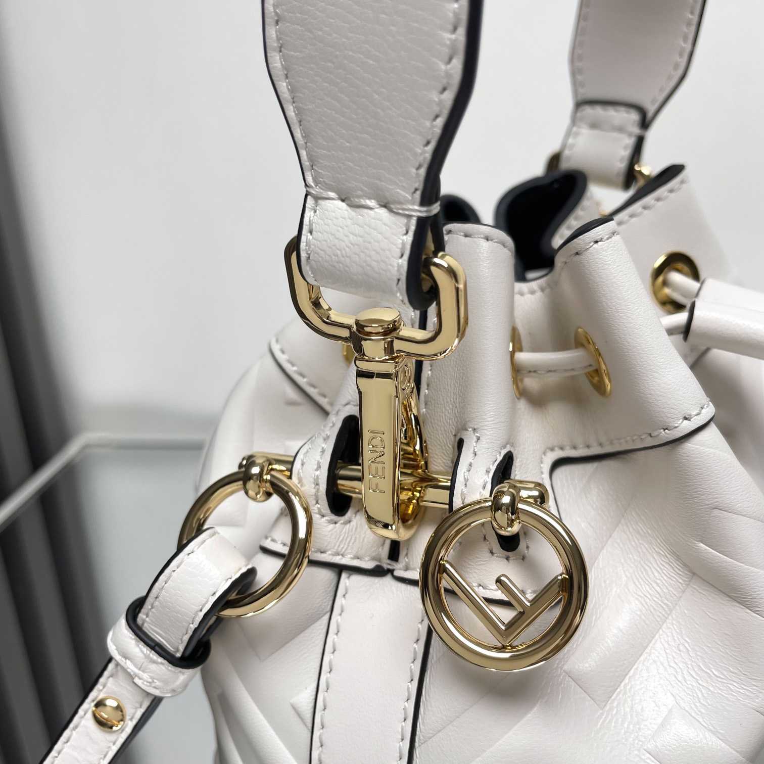 Fendi Mon Tresor White Leather Mini-bag With FF Motif - PerfectKickZ