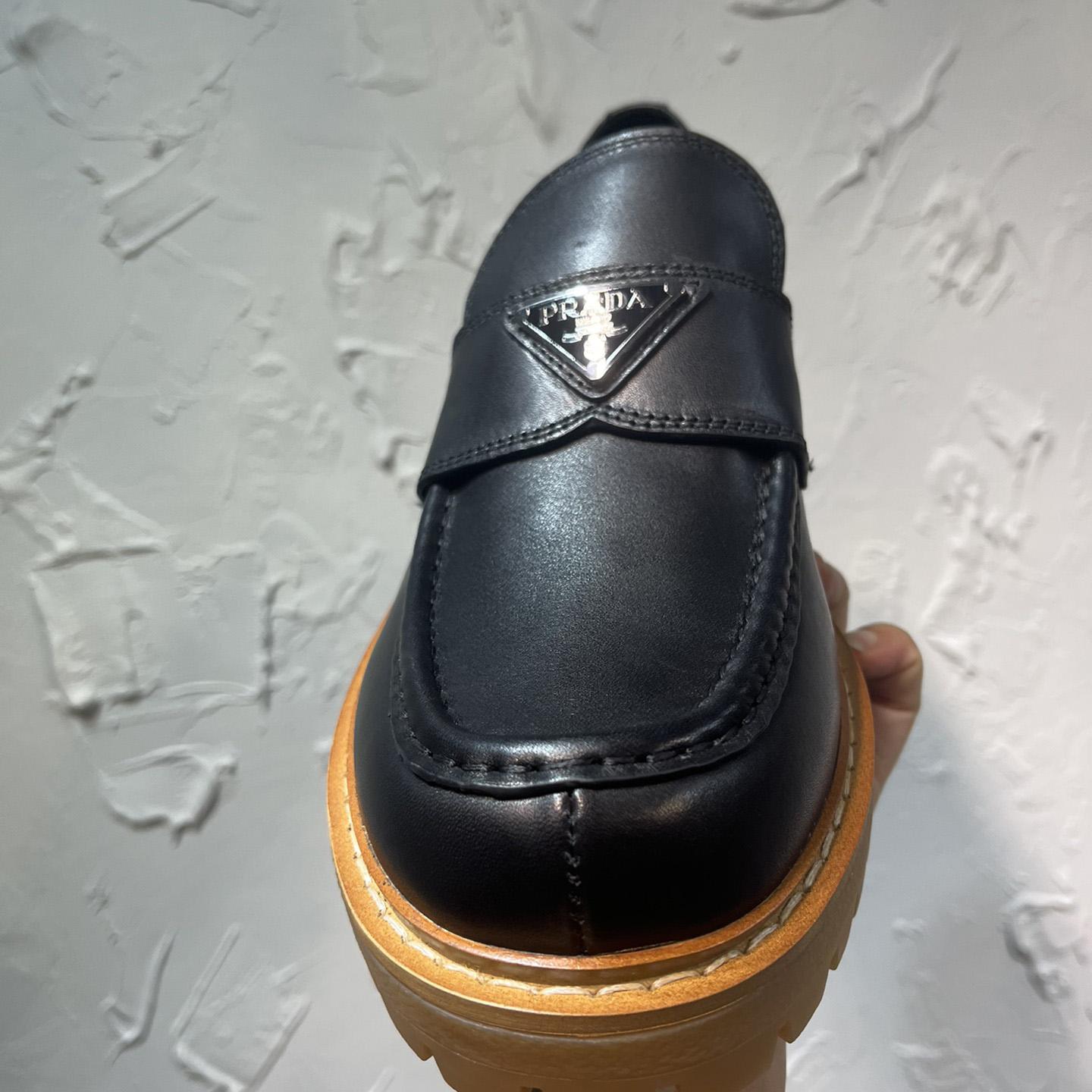 Prada Leather Loafers In Black - PerfectKickZ
