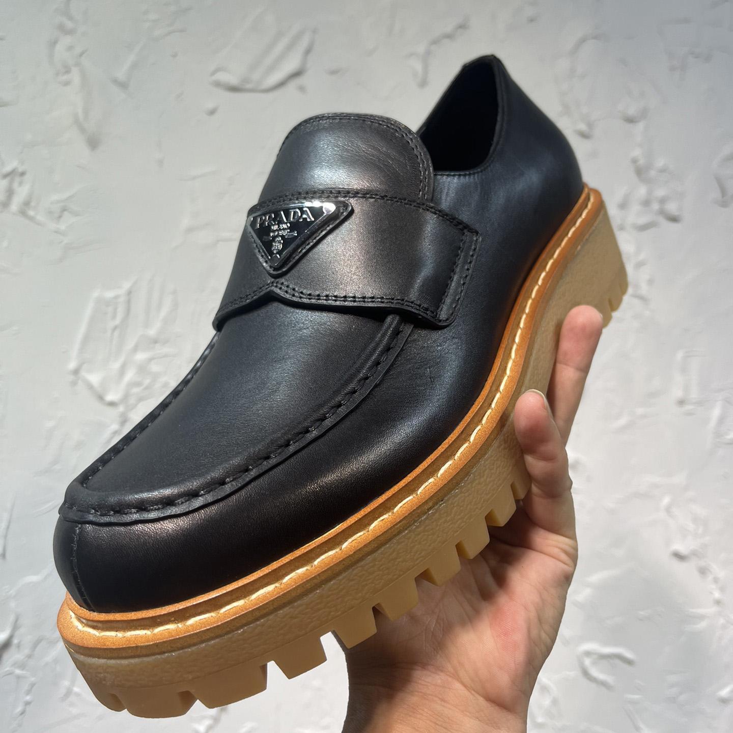 Prada Leather Loafers In Black - PerfectKickZ