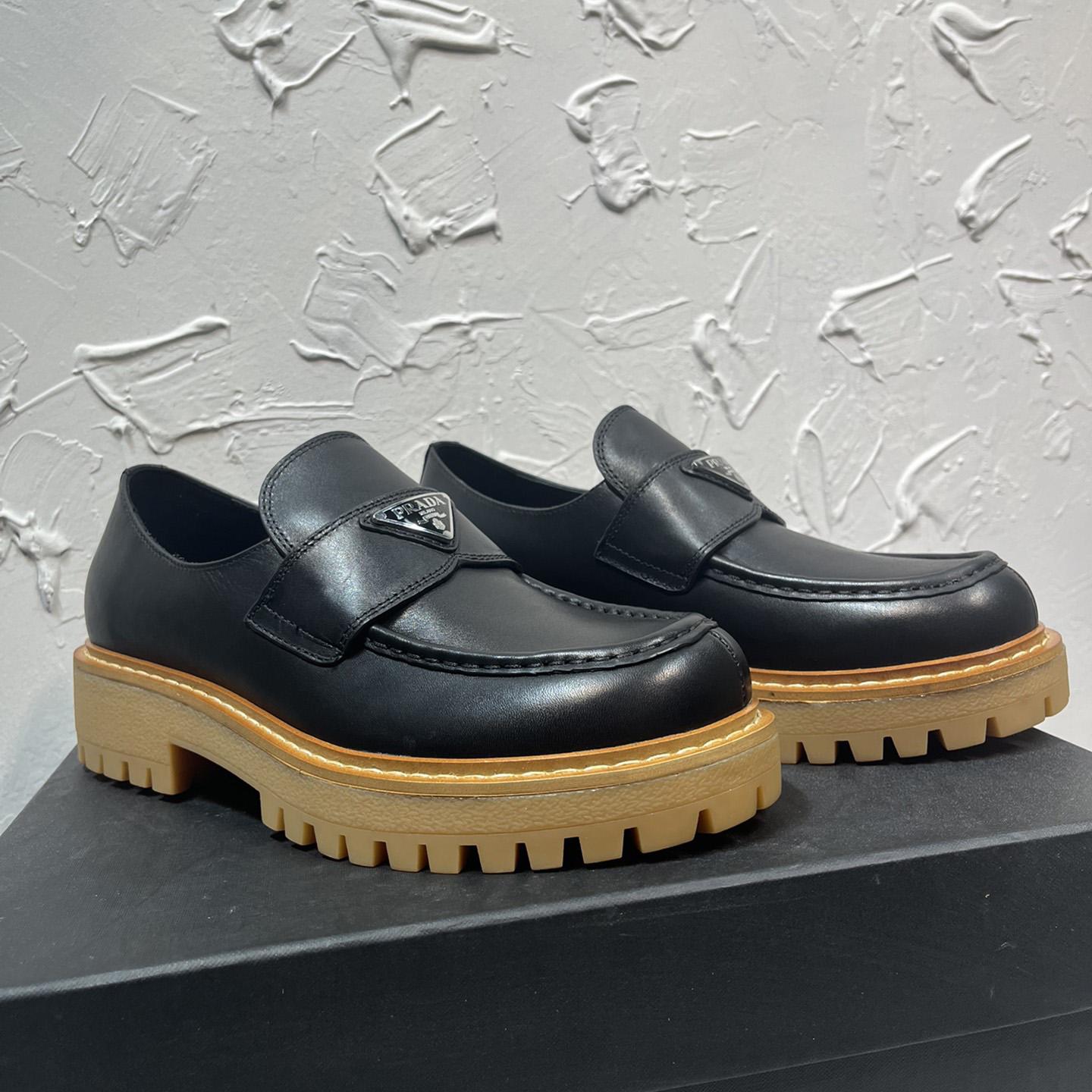 Prada Leather Loafers In Black - PerfectKickZ