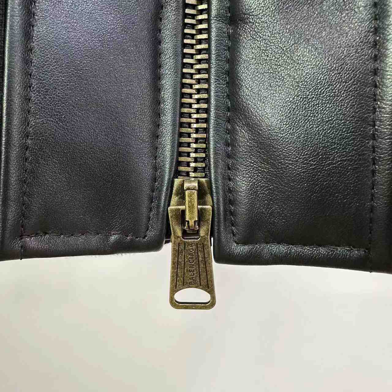 Balenciaga Leather Bomber Jacket - PerfectKickZ