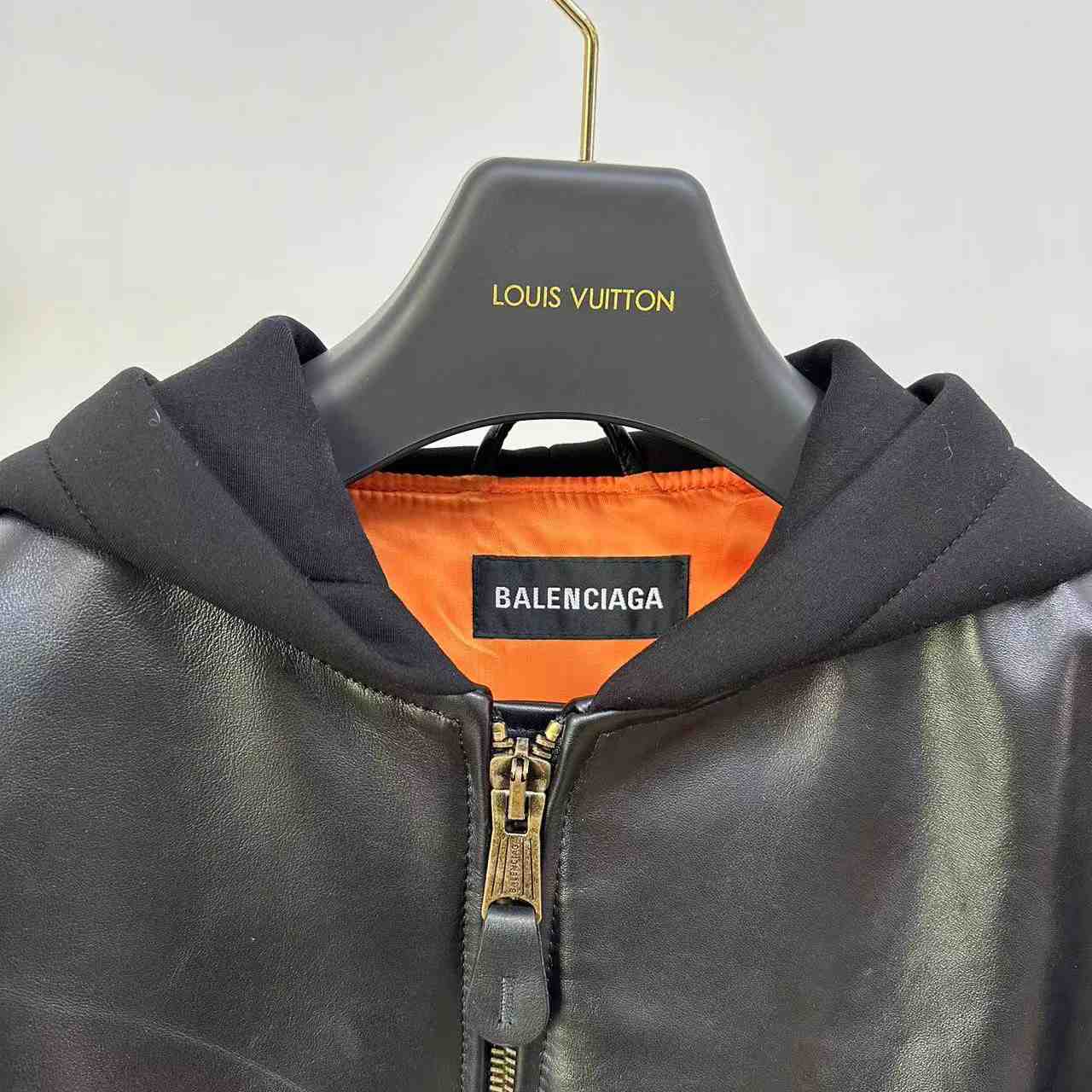 Balenciaga Leather Bomber Jacket - PerfectKickZ