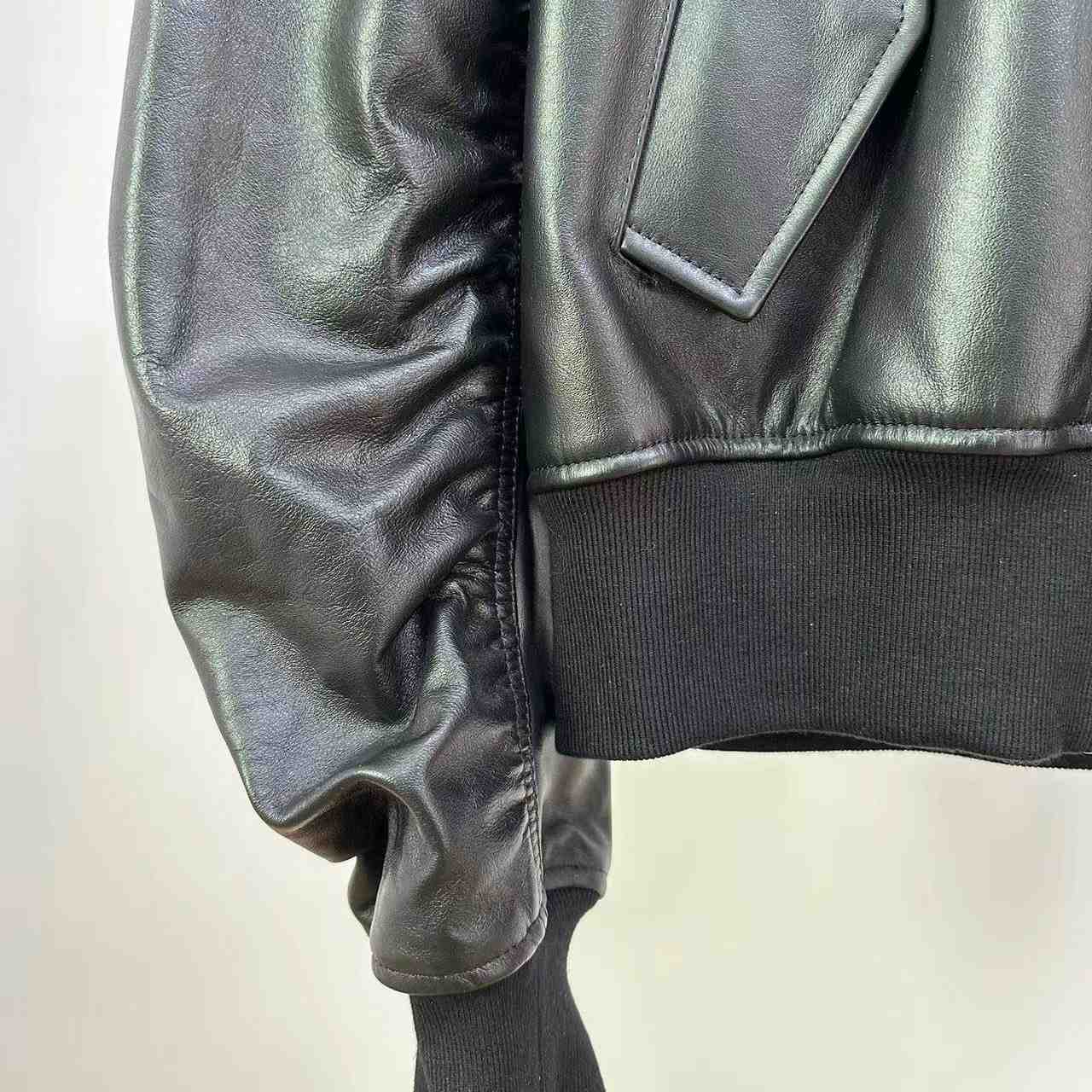 Balenciaga Leather Bomber Jacket - PerfectKickZ
