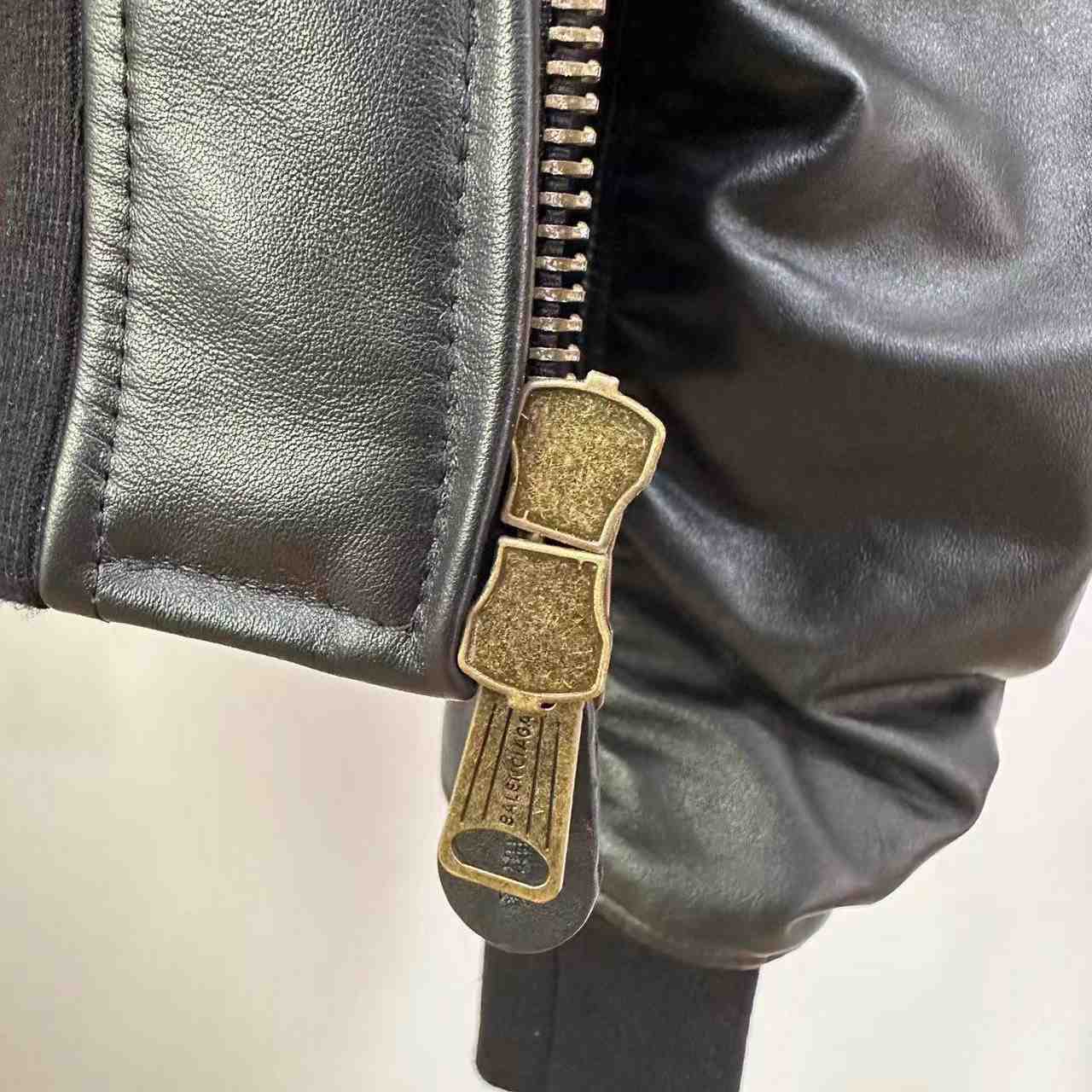 Balenciaga Leather Bomber Jacket - PerfectKickZ