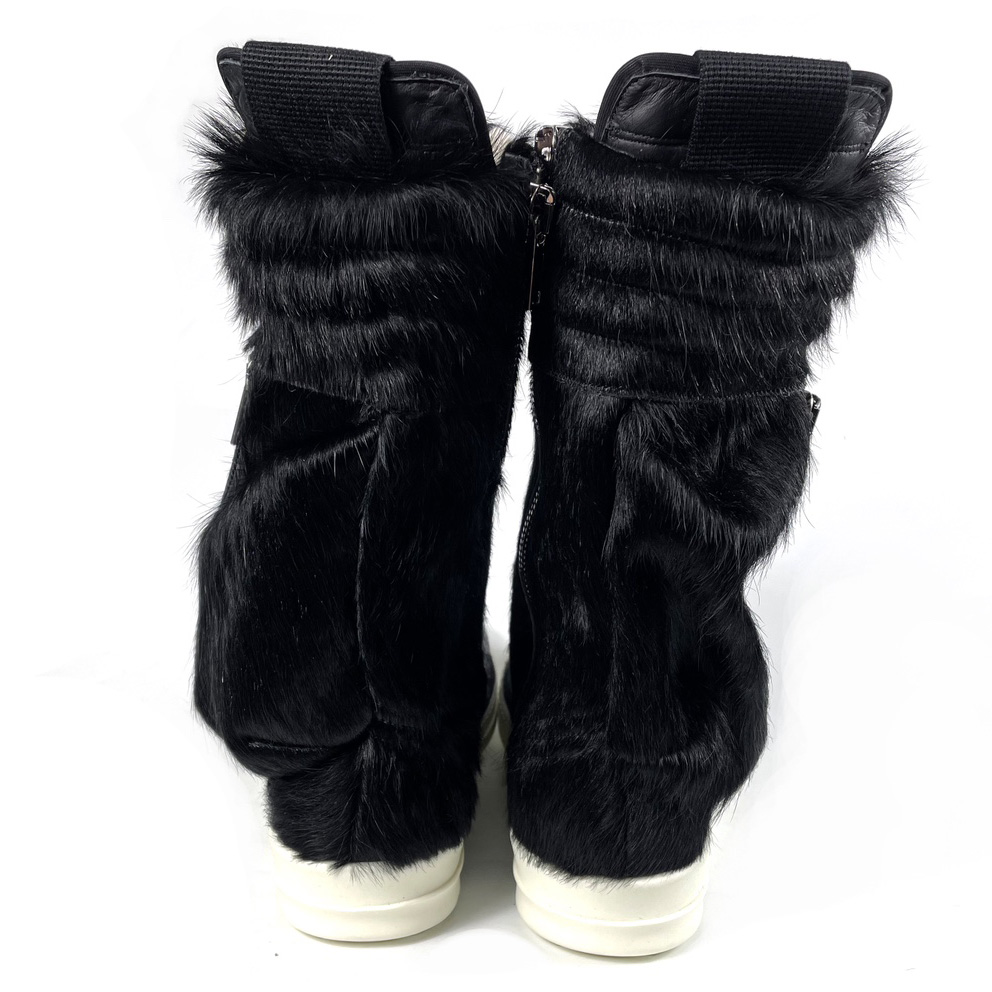 Rick Owens Black Pony Hair Cargobasket - PerfectKickZ