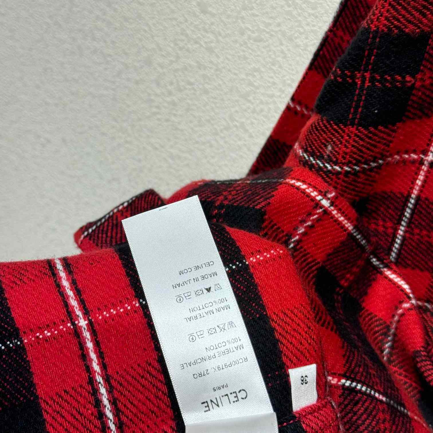Celine Logo-Embroidered Checked Cotton Shirt - PerfectKickZ