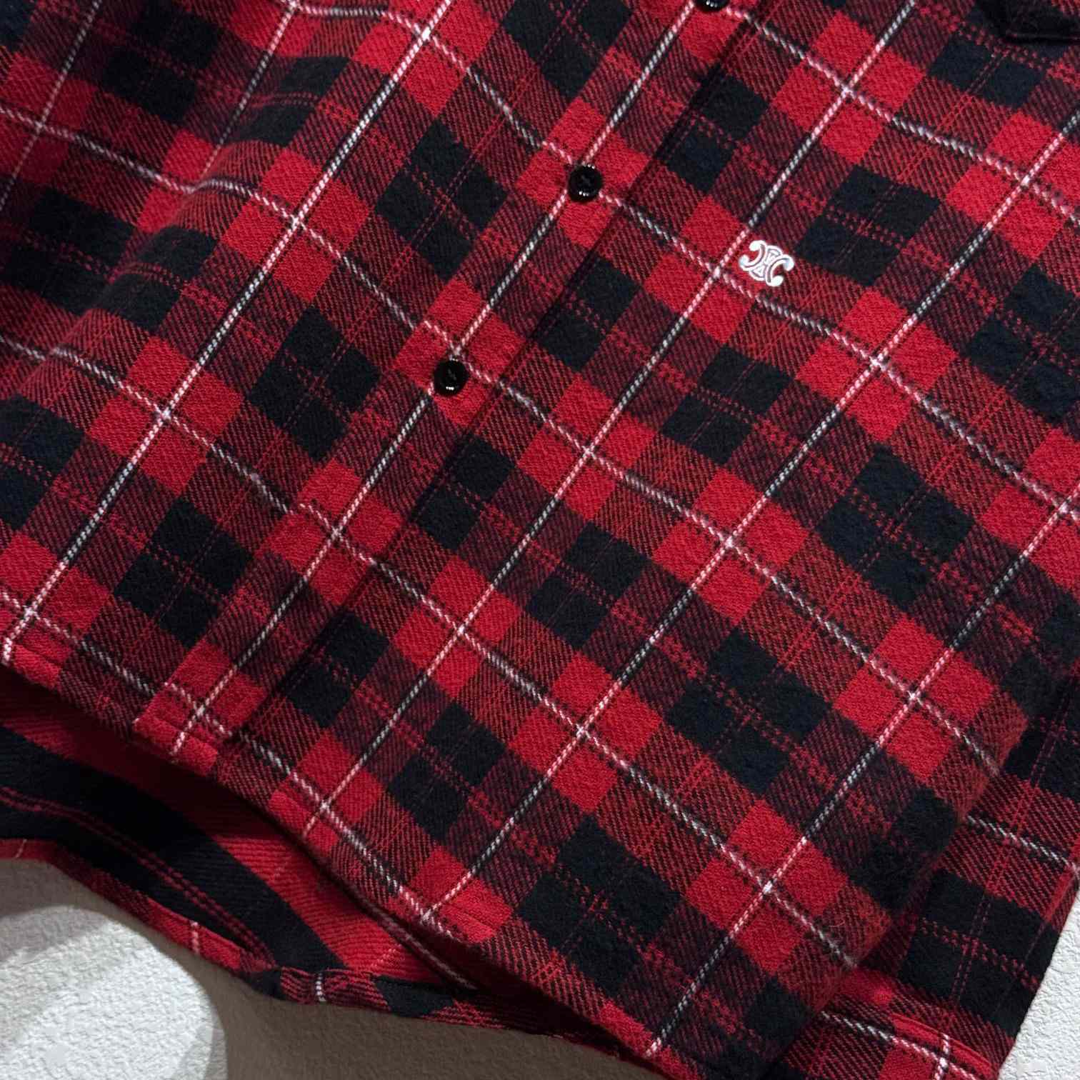 Celine Logo-Embroidered Checked Cotton Shirt - PerfectKickZ