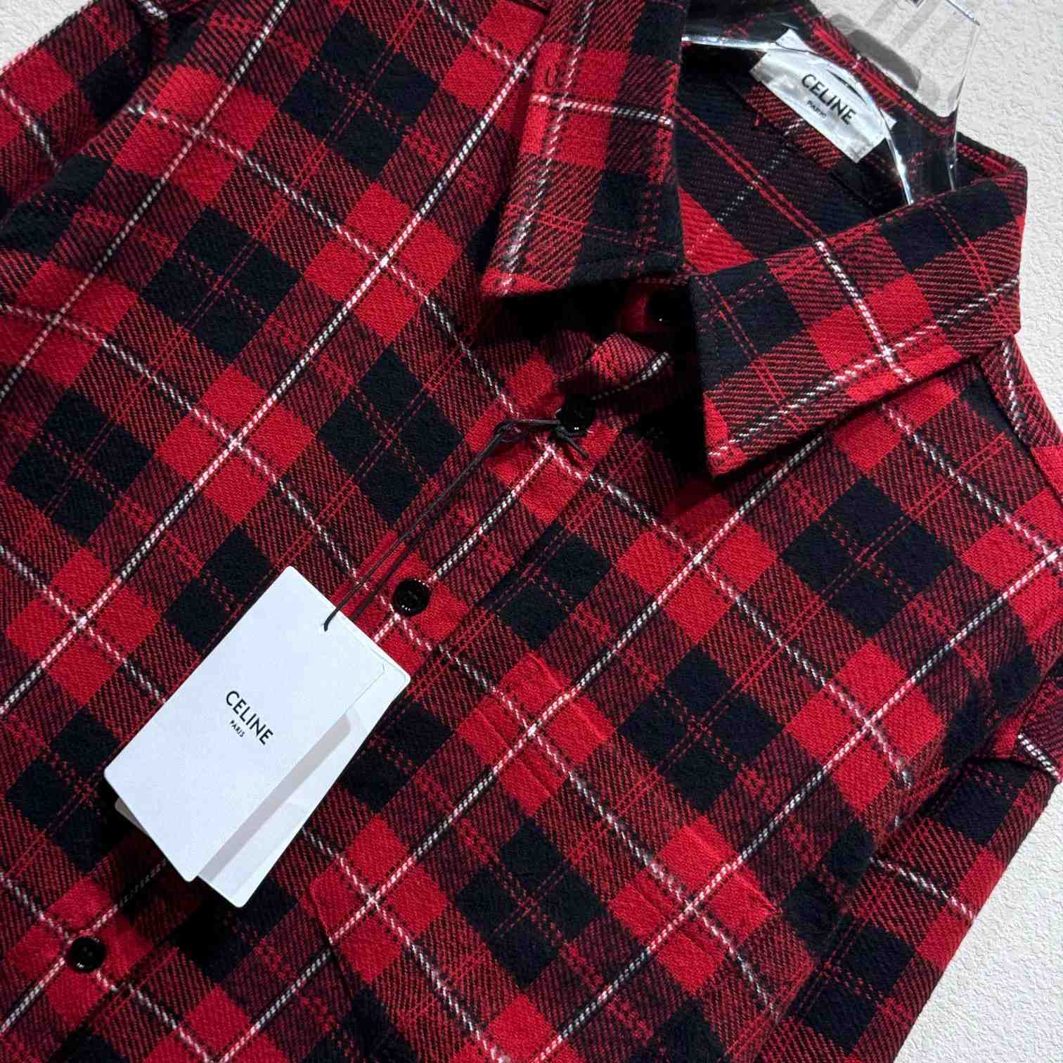 Celine Logo-Embroidered Checked Cotton Shirt - PerfectKickZ