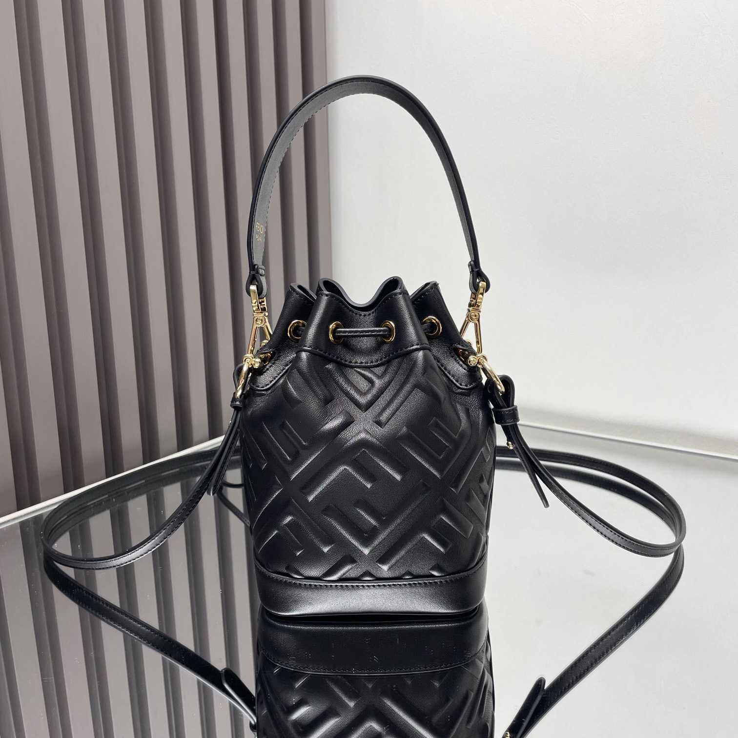 Fendi Mon Tresor Black Leather Mini-bag With FF Motif - PerfectKickZ