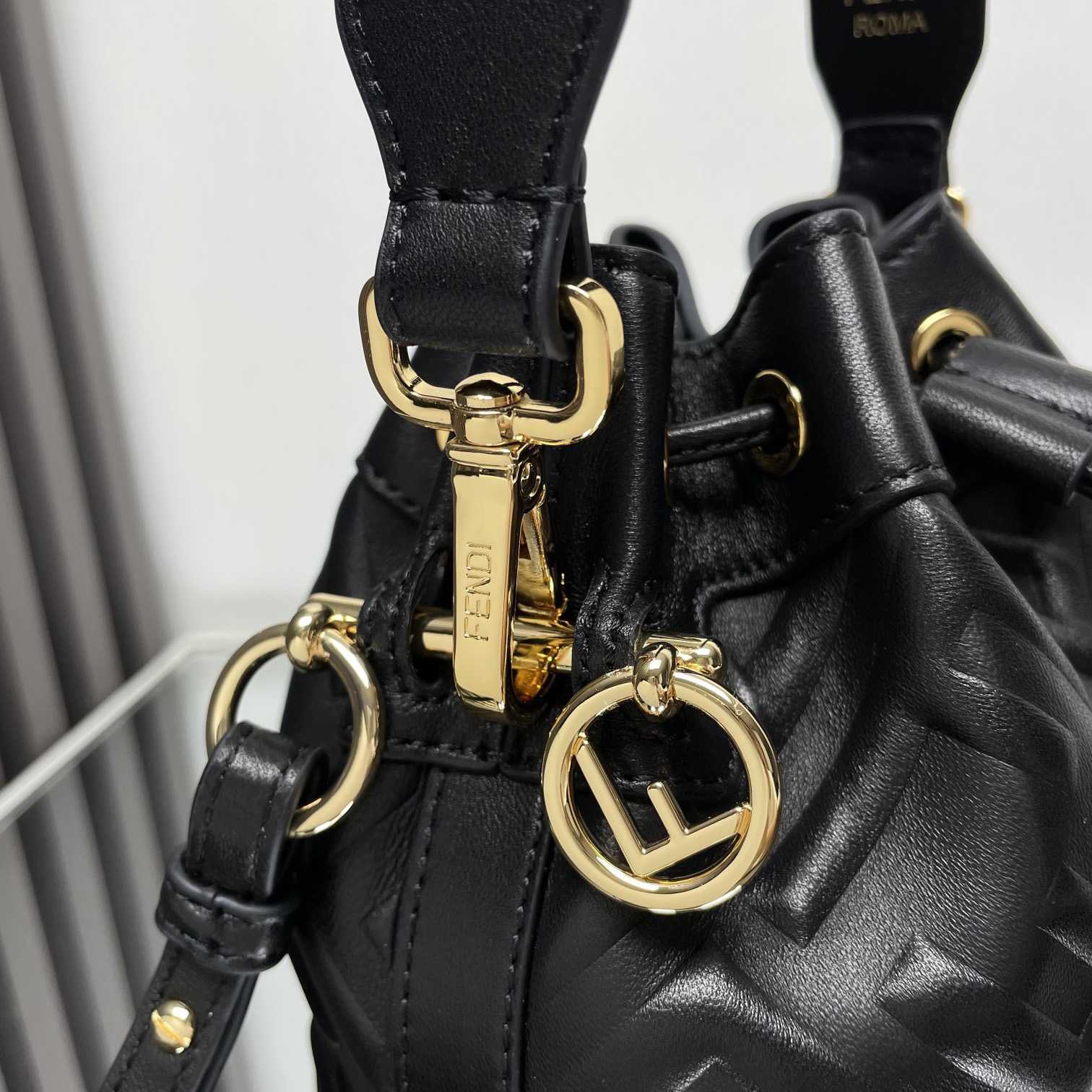 Fendi Mon Tresor Black Leather Mini-bag With FF Motif - 