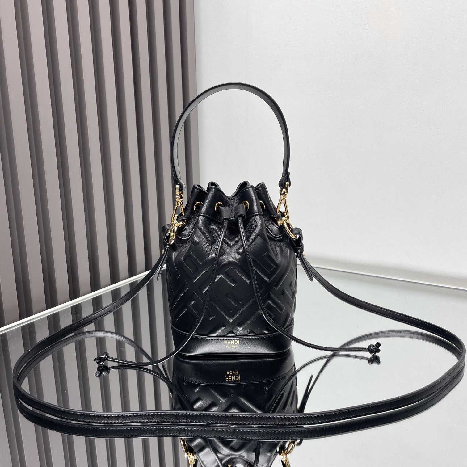 Fendi Mon Tresor Black Leather Mini-bag With FF Motif - PerfectKickZ