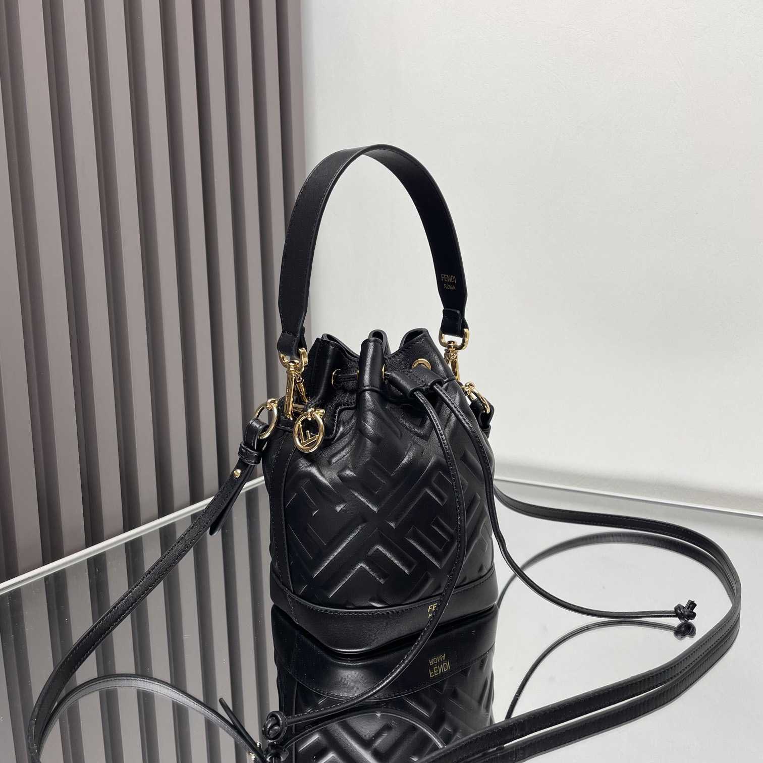 Fendi Mon Tresor Black Leather Mini-bag With FF Motif - 