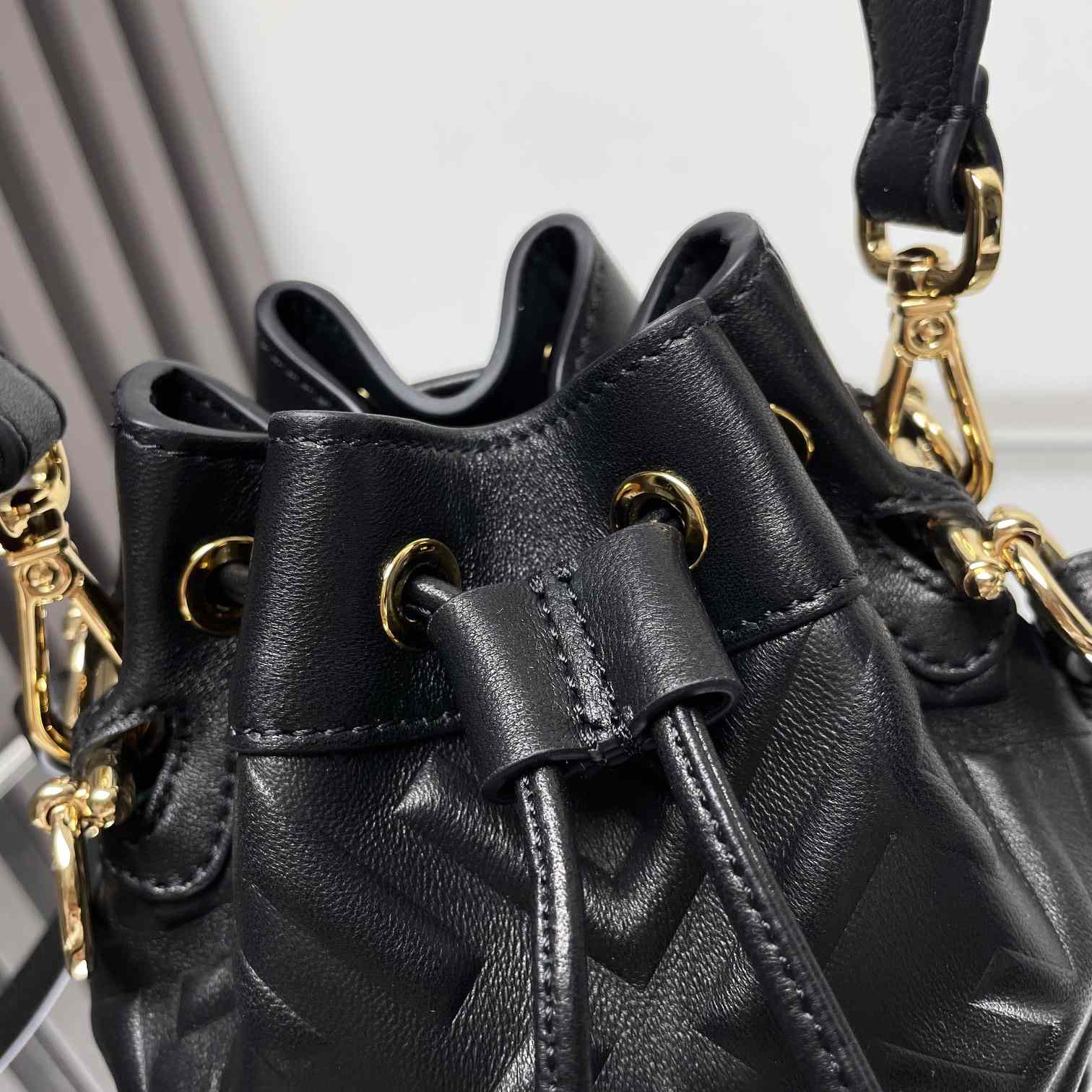 Fendi Mon Tresor Black Leather Mini-bag With FF Motif - 