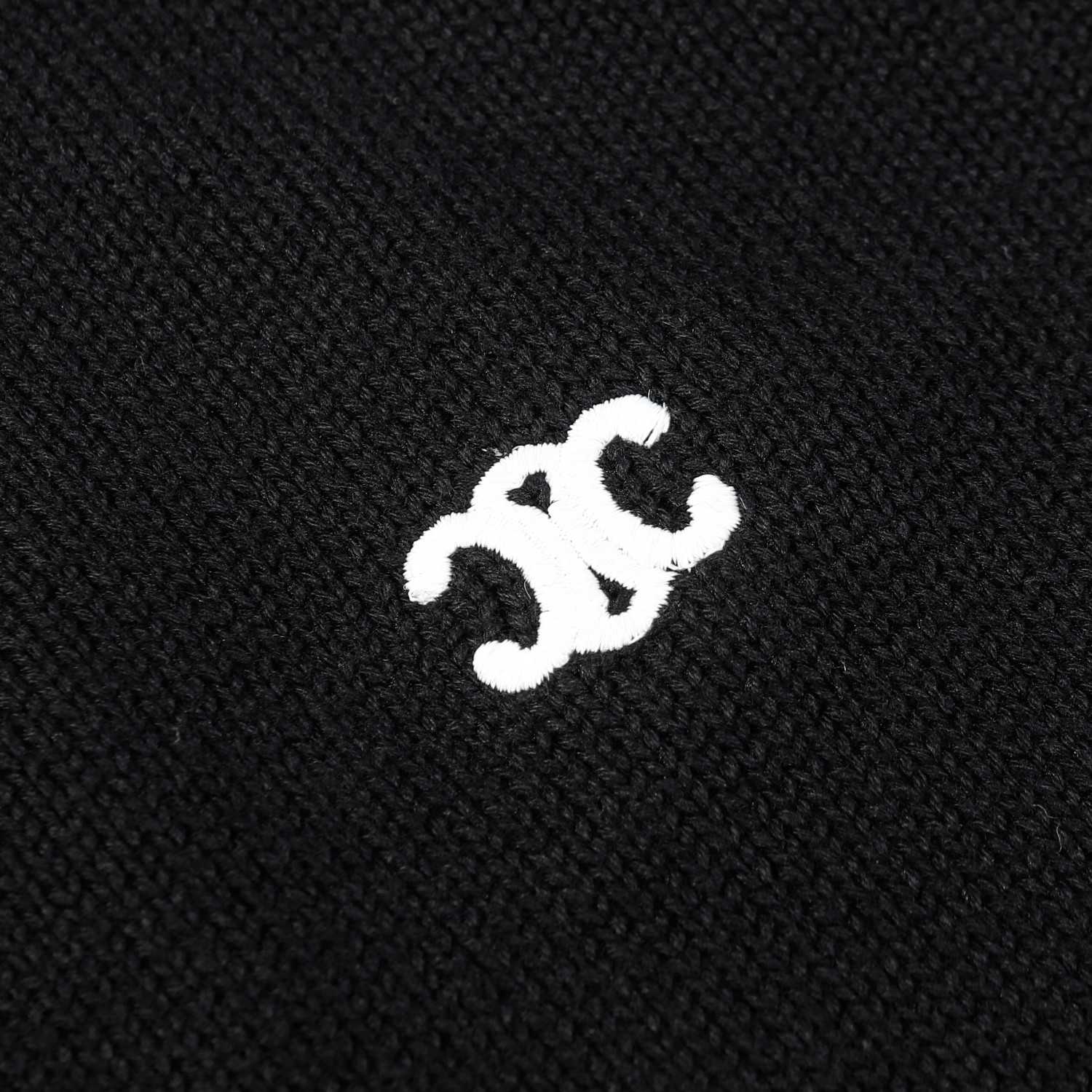 Celine Triomphe V-Neck Sweater 'Black' - PerfectKickZ