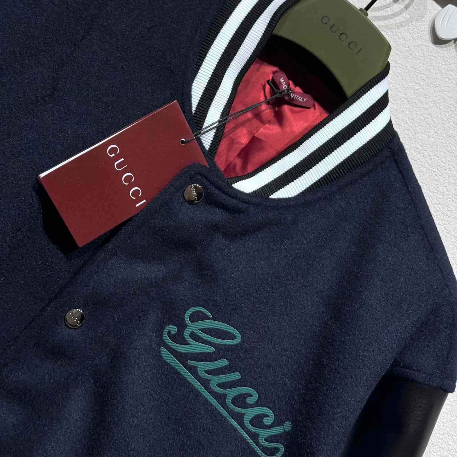 Gucci Wool And Leather Varsity Jacket - PerfectKickZ