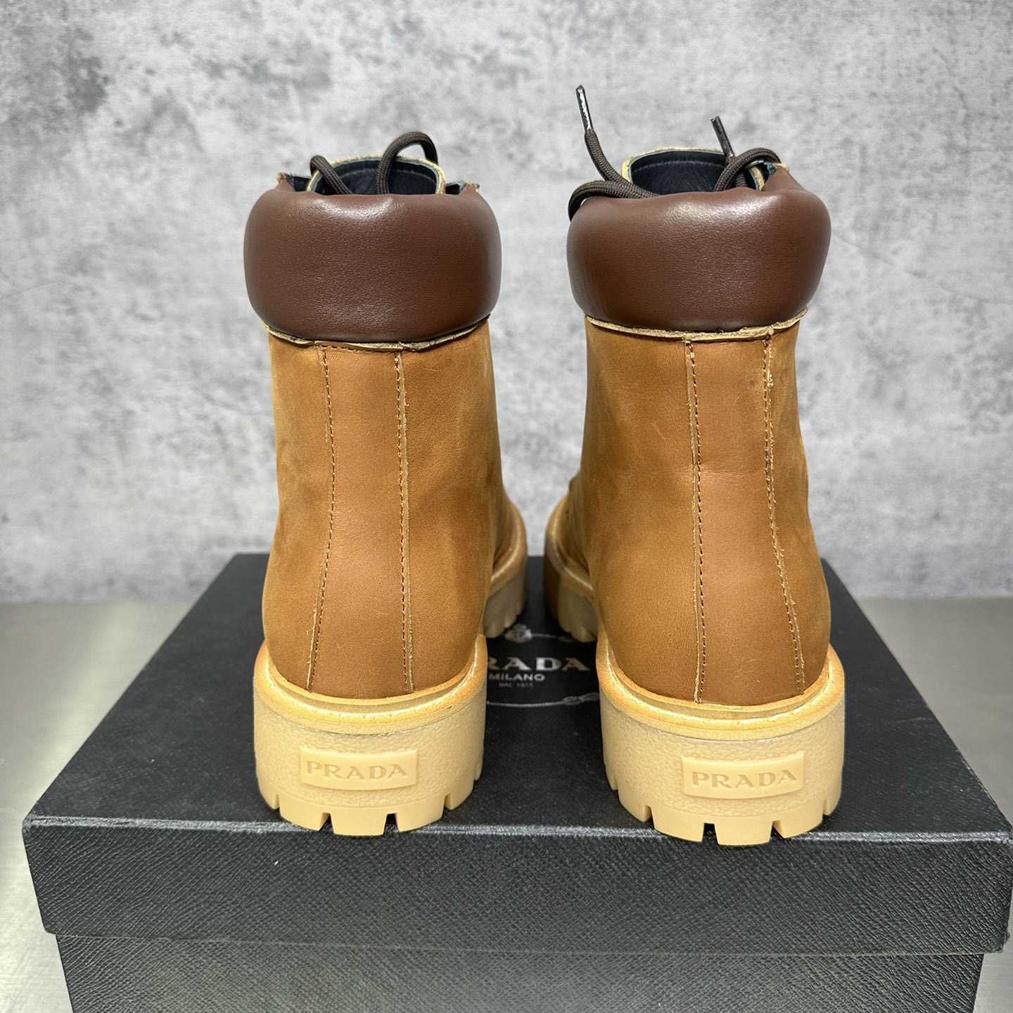 Prada Lug-sole Leather Boots - PerfectKickZ
