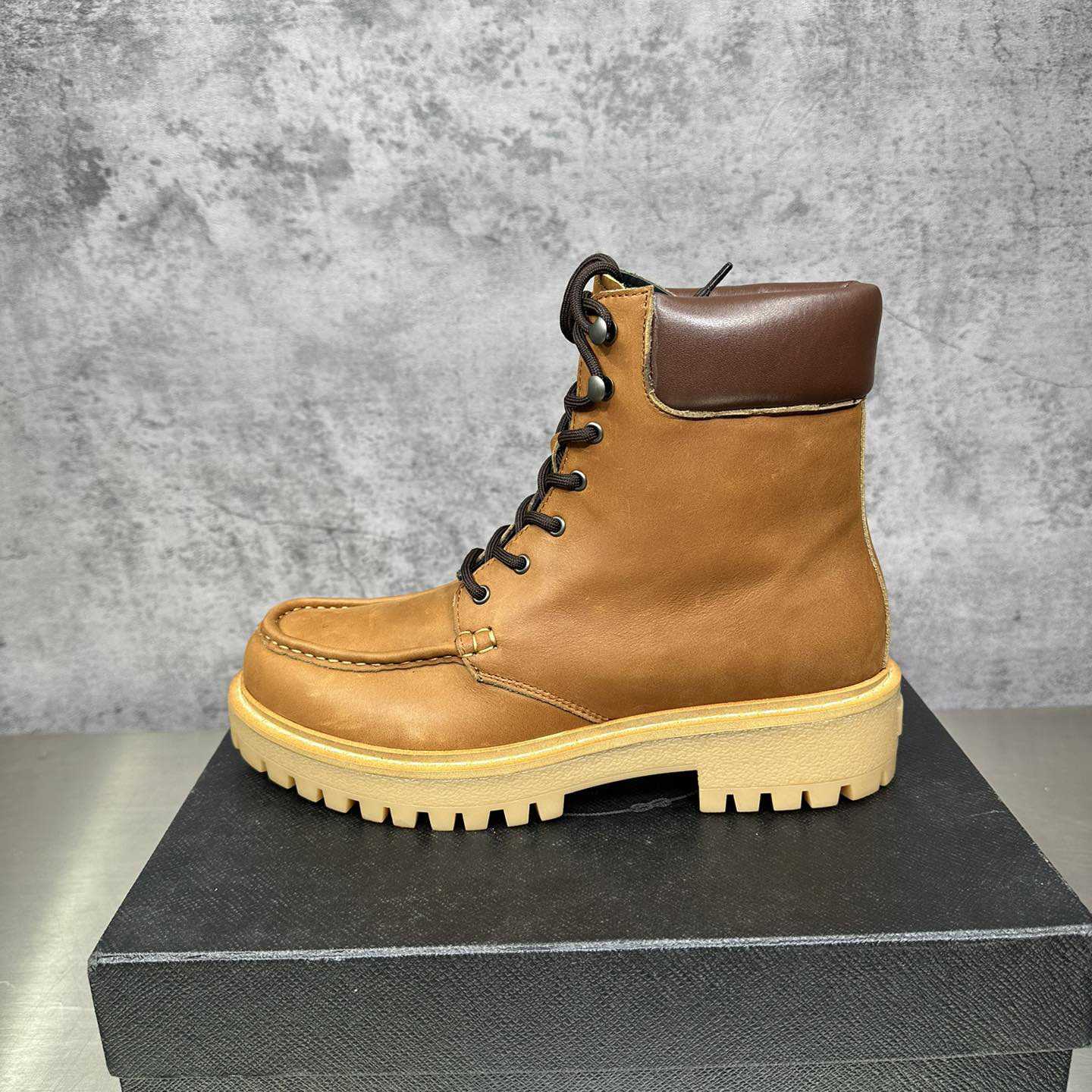 Prada Lug-sole Leather Boots - PerfectKickZ