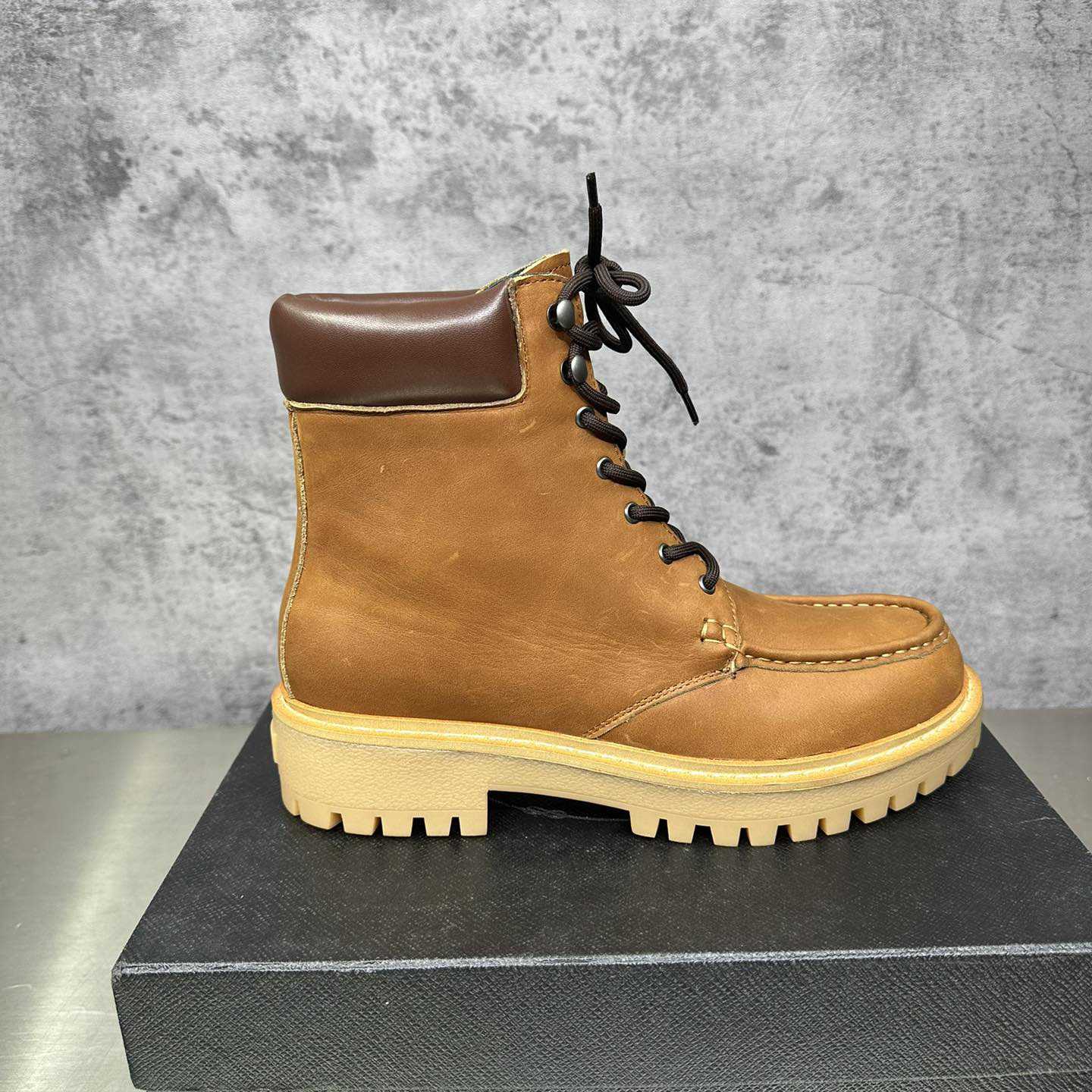 Prada Lug-sole Leather Boots - PerfectKickZ