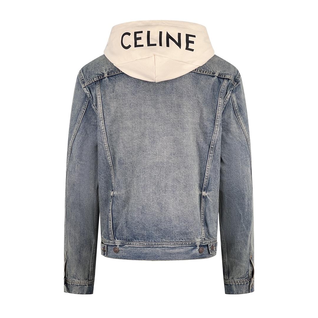 Celine Trucker Jacket In Union Wash Denim - 
