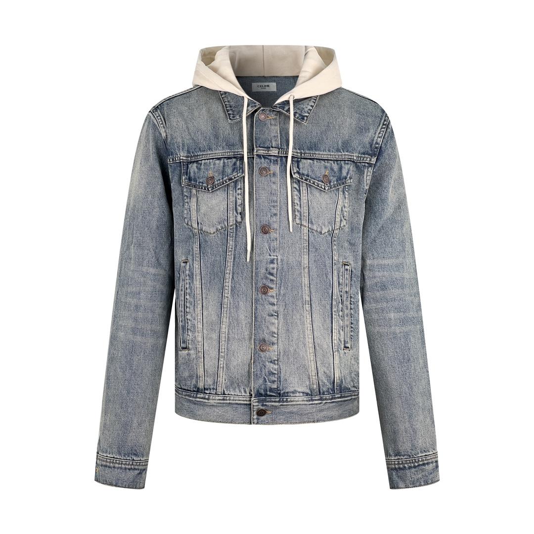 Celine Trucker Jacket In Union Wash Denim - PerfectKickZ