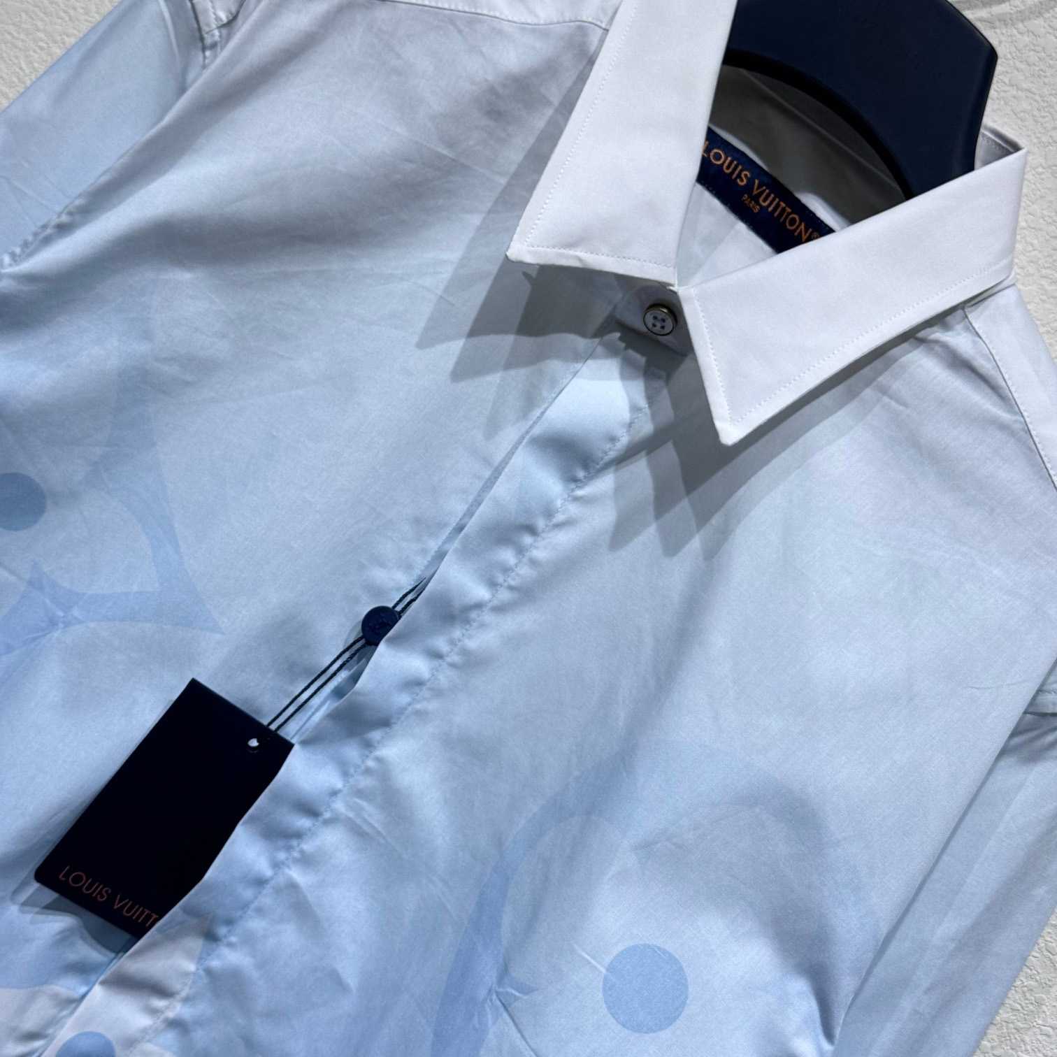 Louis Vuitton Monogram Printed Long Sleeved Cotton Poplin Shirt   1AFXVW - PerfectKickZ