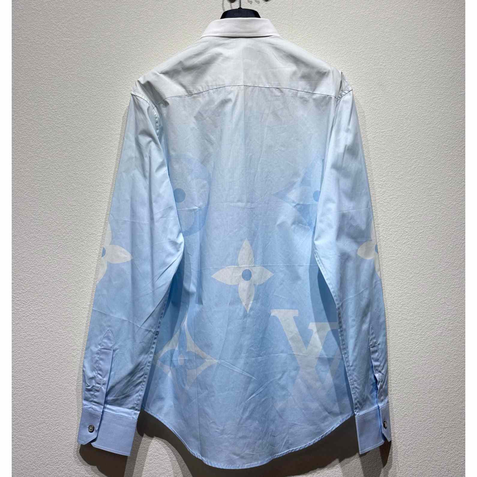 Louis Vuitton Monogram Printed Long Sleeved Cotton Poplin Shirt   1AFXVW - PerfectKickZ