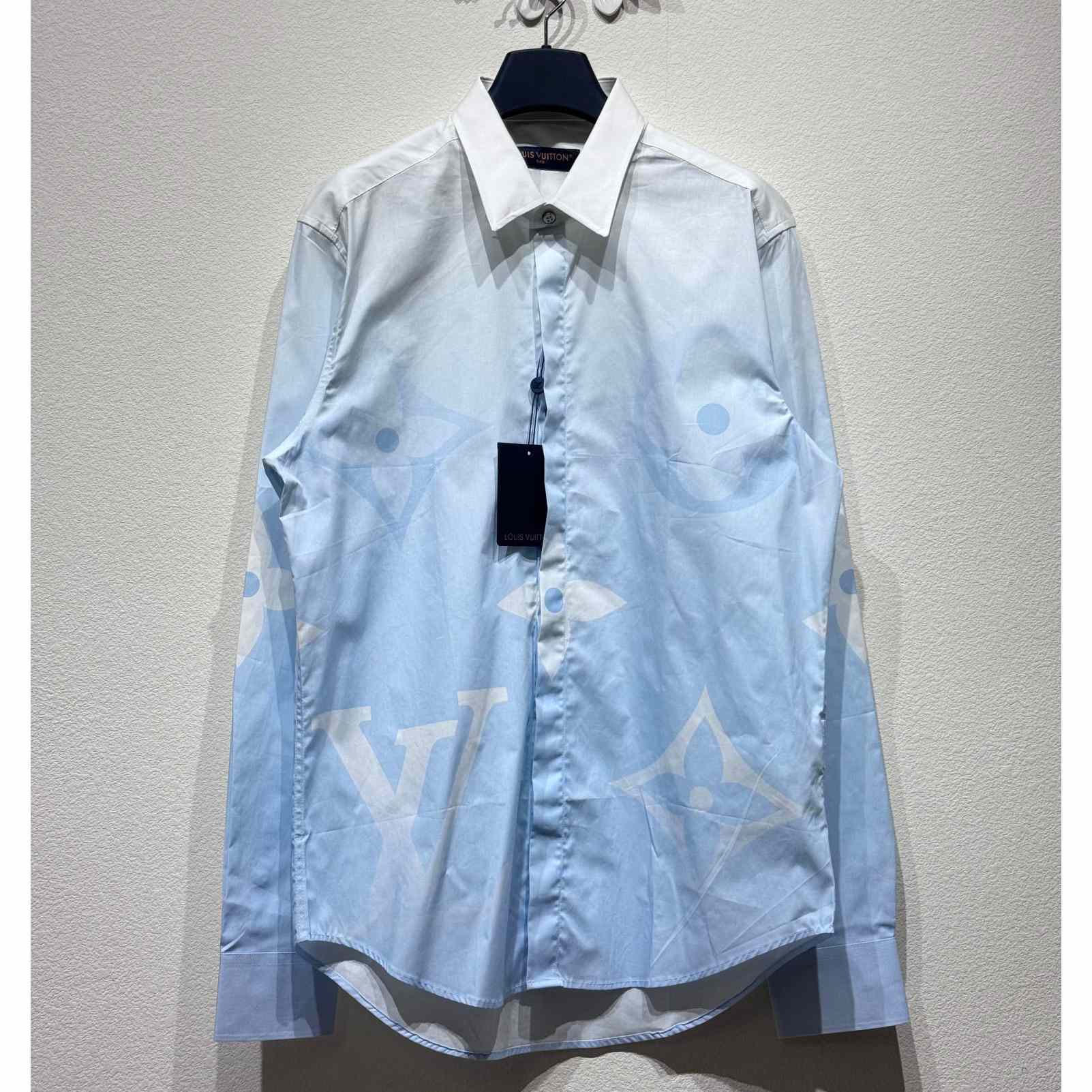 Louis Vuitton Monogram Printed Long Sleeved Cotton Poplin Shirt   1AFXVW - PerfectKickZ
