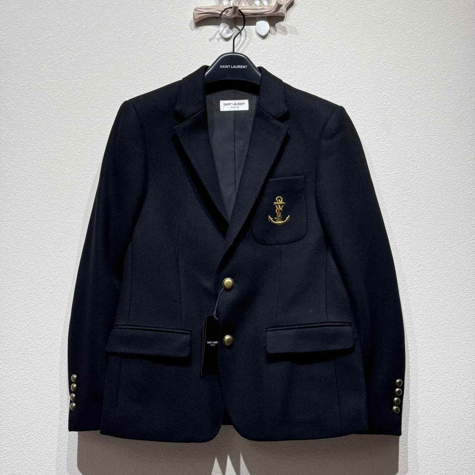 Saint Laurent Anchor Black Blazer Jacket - PerfectKickZ