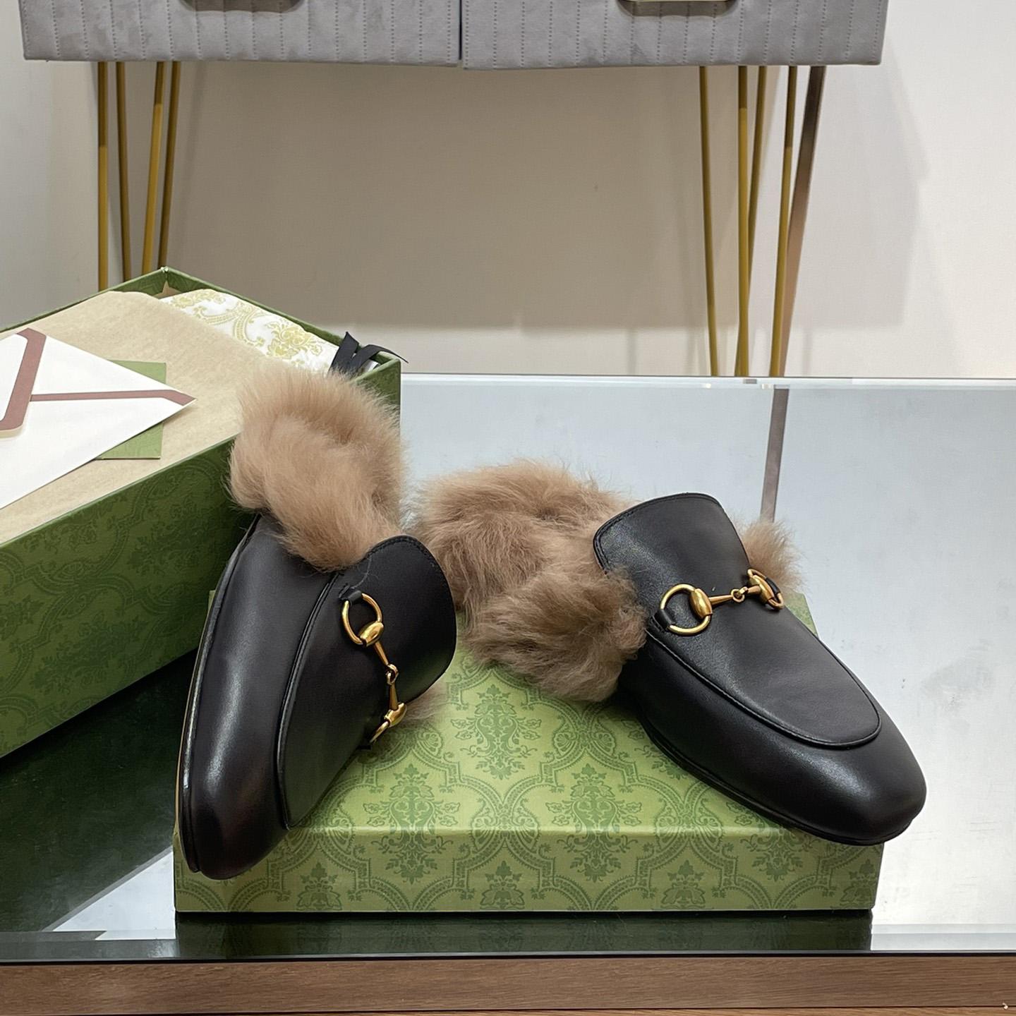 Gucci Fur Horsebit Mules - PerfectKickZ