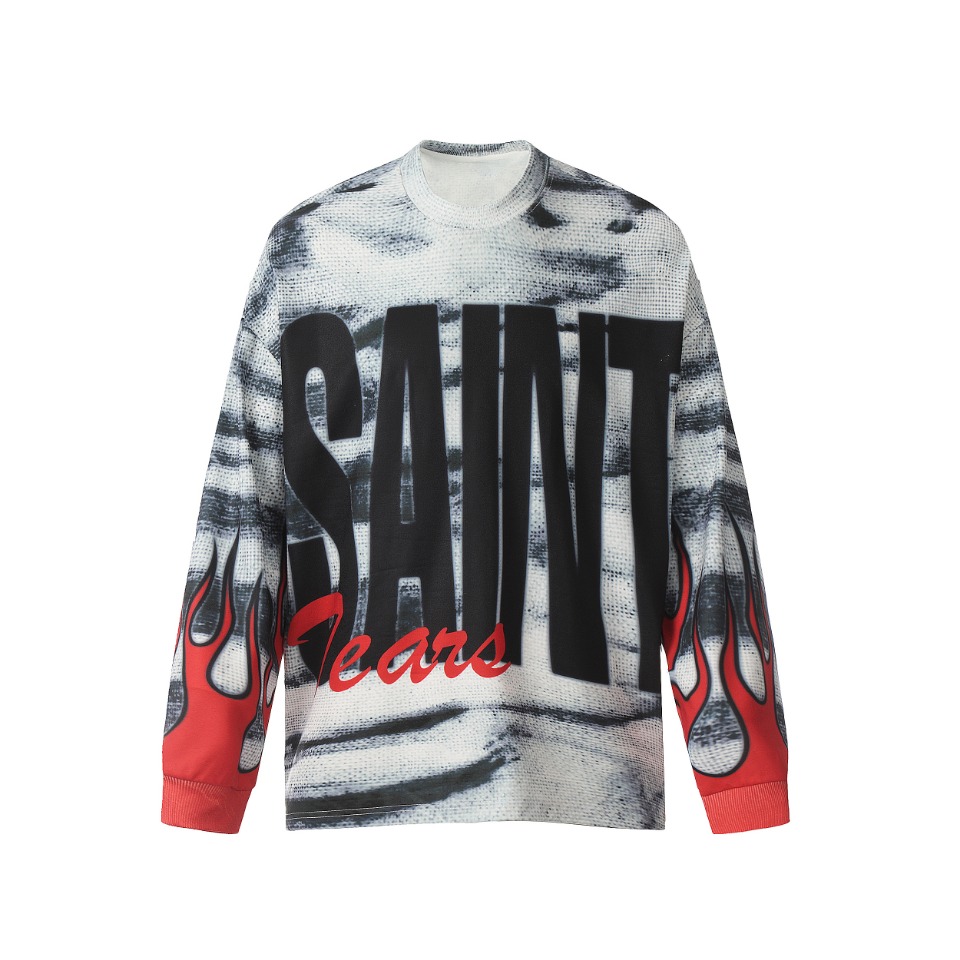 Saint Michael Printed Long Sleeve T-Shirt - PerfectKickZ