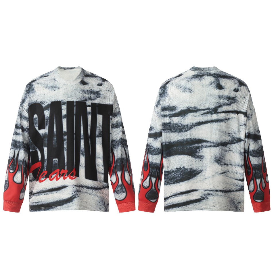 Saint Michael Printed Long Sleeve T-Shirt - PerfectKickZ