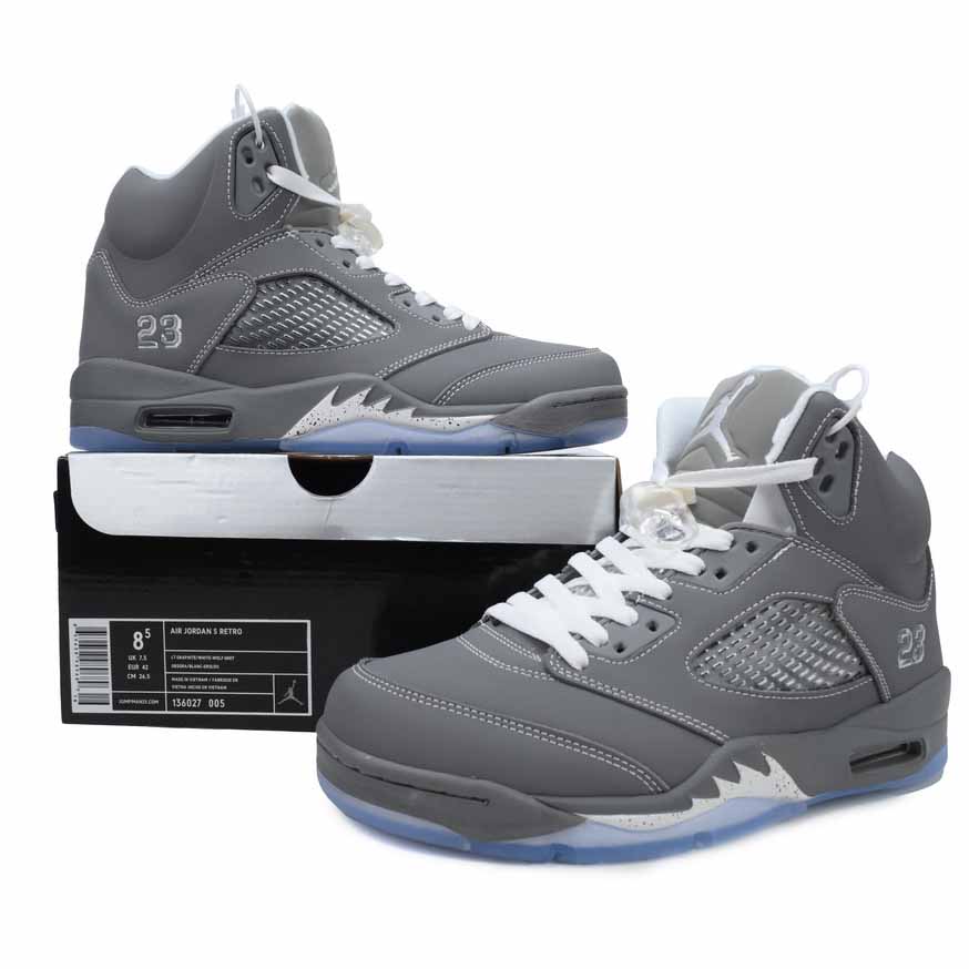 Air Jordan 5 Retro 'Wolf Grey' Sneakers     136027-005  - PerfectKickZ