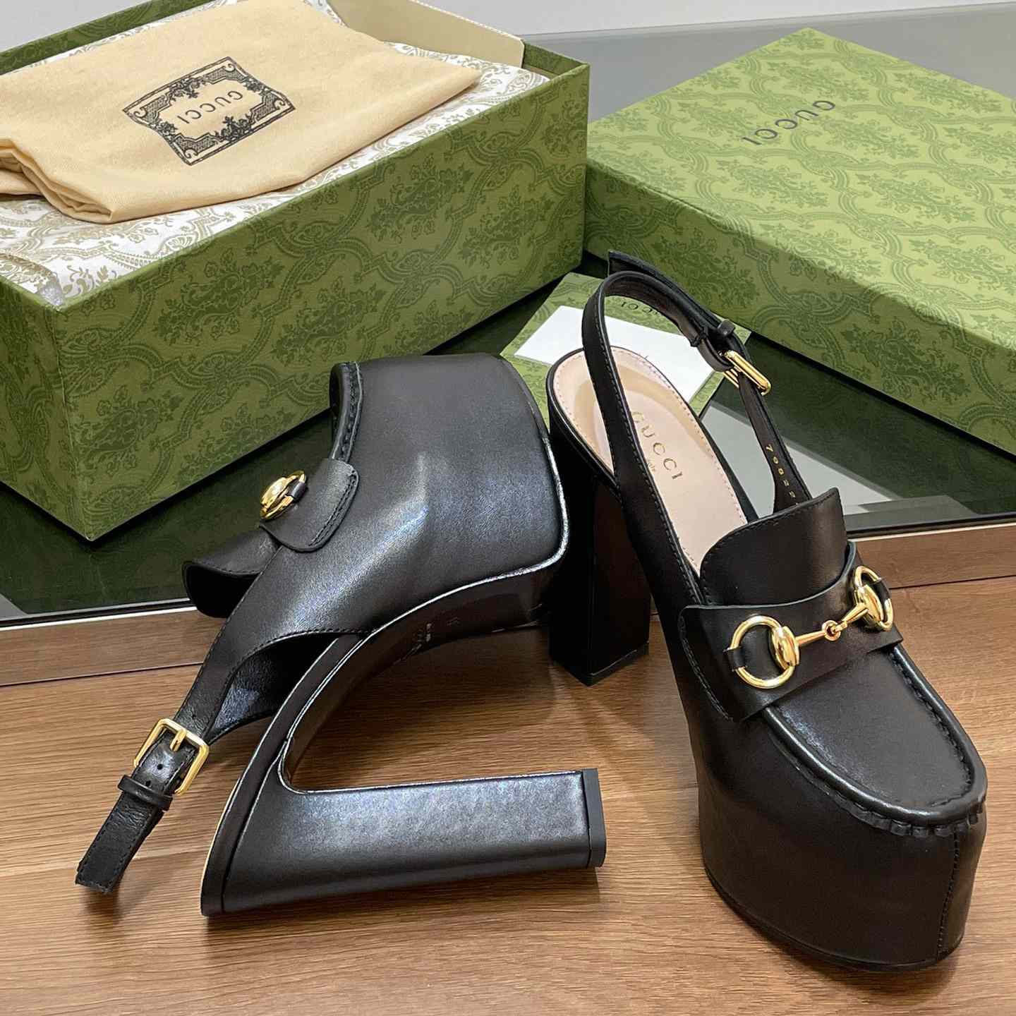 Gucci Women's Horsebit Platform Loafer Slingback - PerfectKickZ