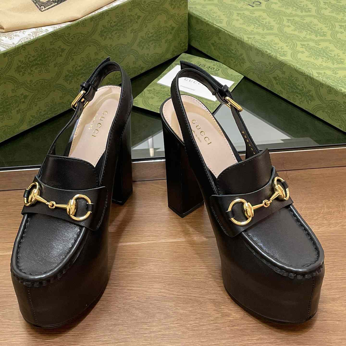 Gucci Women's Horsebit Platform Loafer Slingback - PerfectKickZ