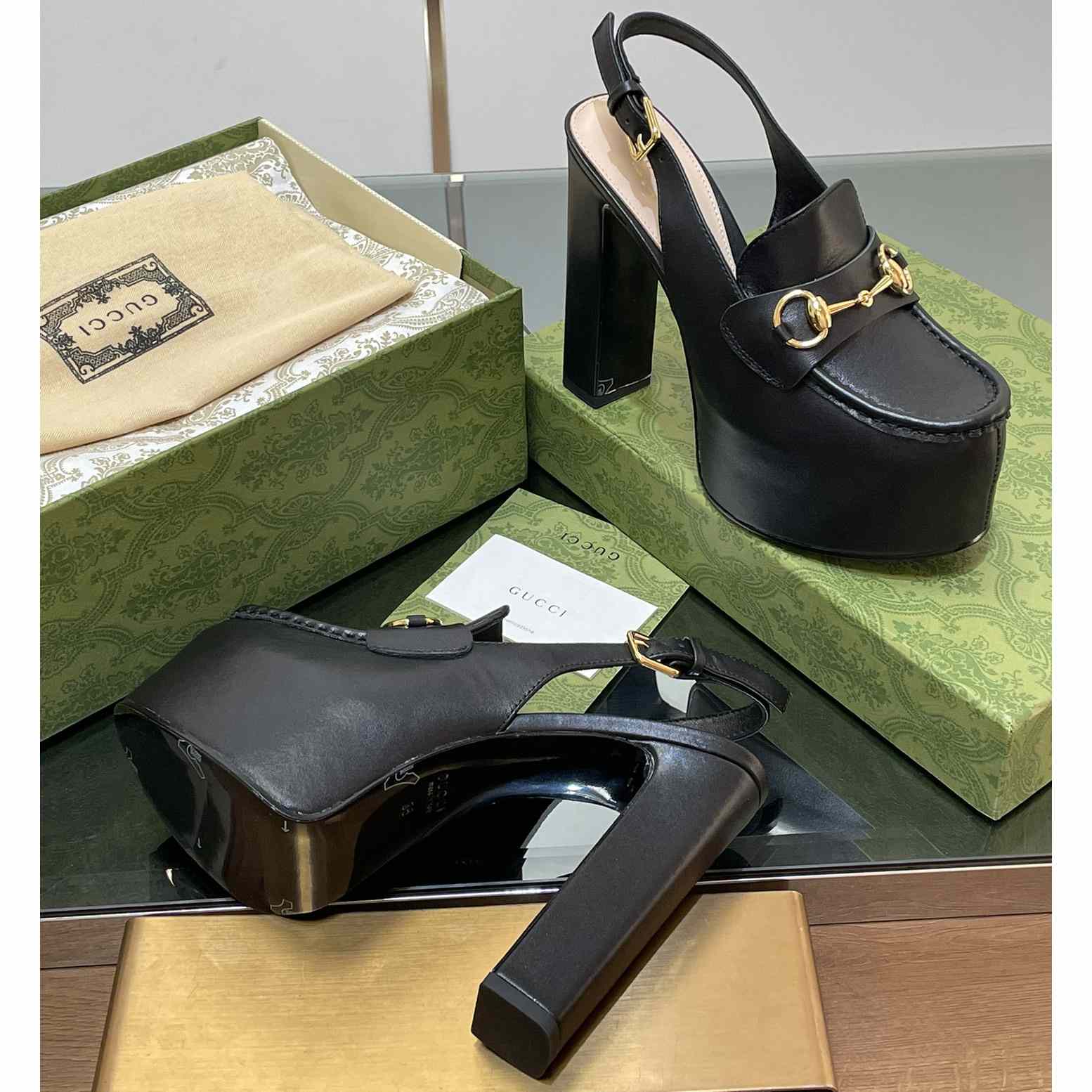 Gucci Women's Horsebit Platform Loafer Slingback - PerfectKickZ