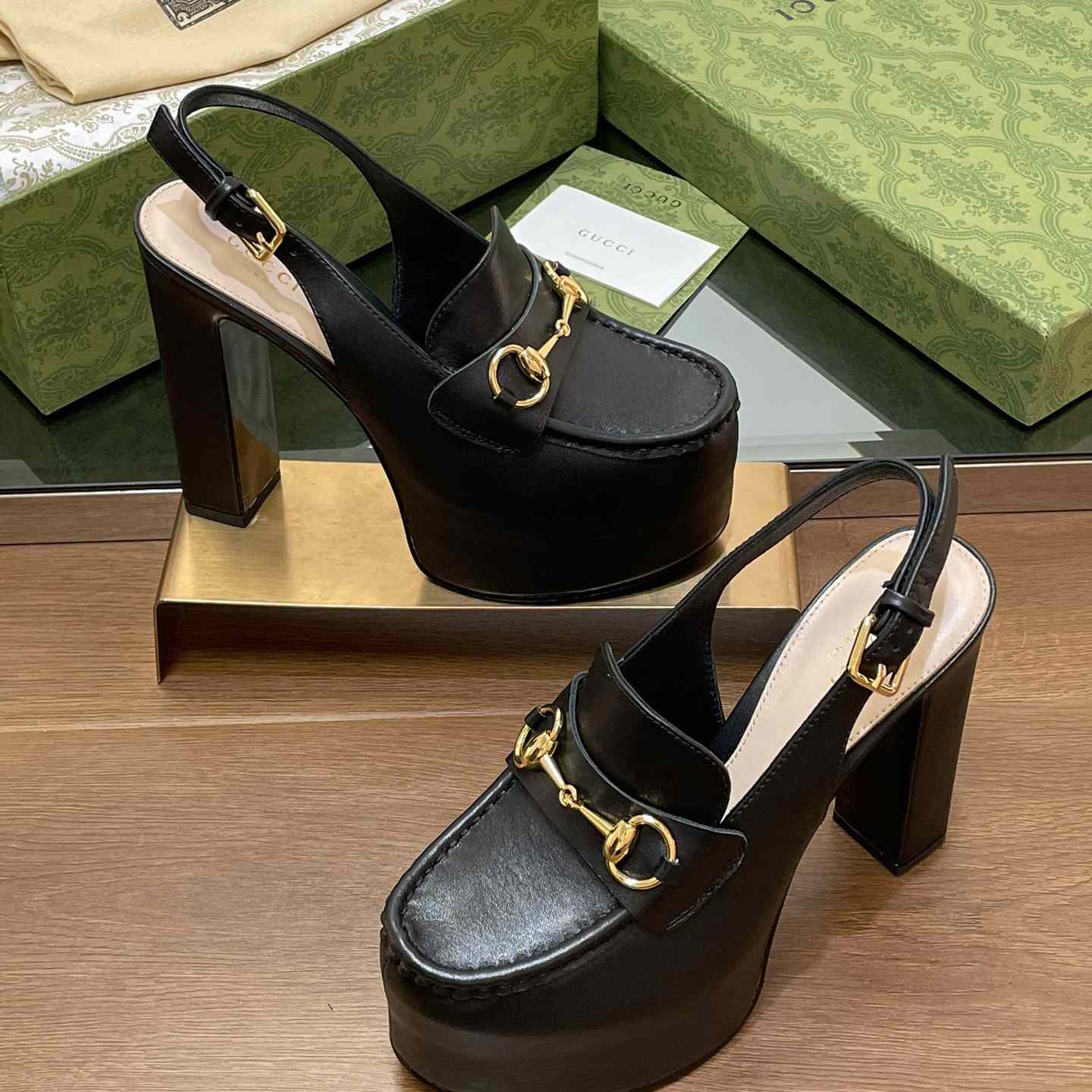 Gucci Women's Horsebit Platform Loafer Slingback - PerfectKickZ