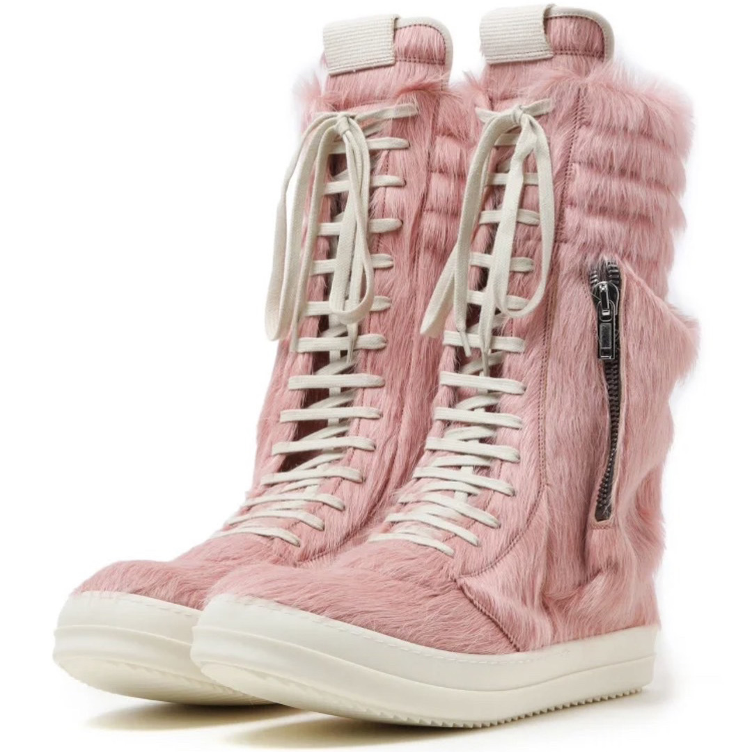Rick Owens Dirty Pink Pony Hair Cargobasket - PerfectKickZ