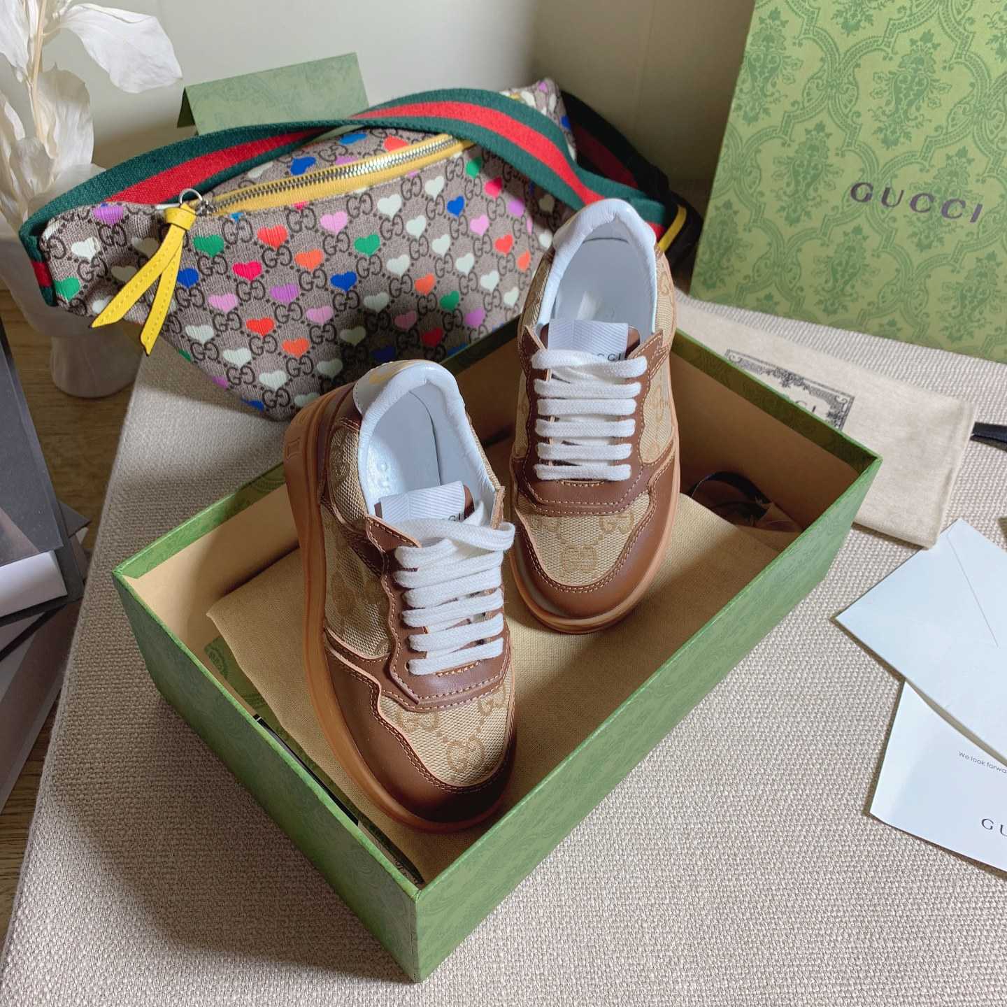 Gucci Toddler Leather Platform Sneaker - PerfectKickZ