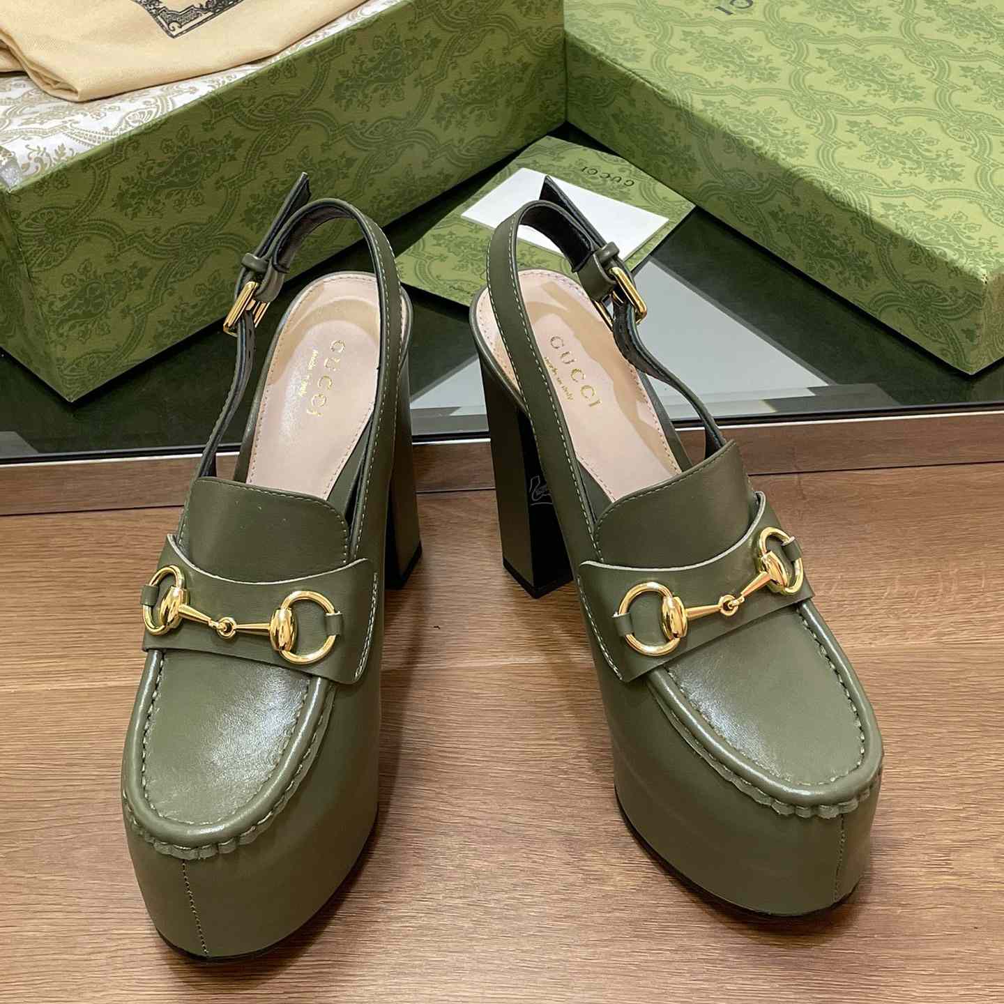 Gucci Women's Horsebit Platform Loafer Slingback - PerfectKickZ